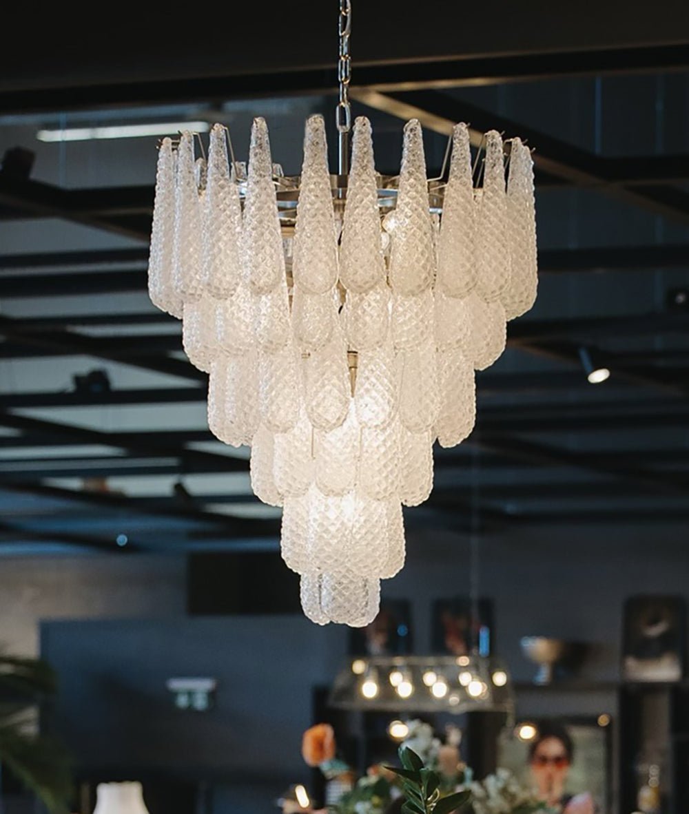 Aurora Chandelier Pinecone Murano Glass Textured Luxury
