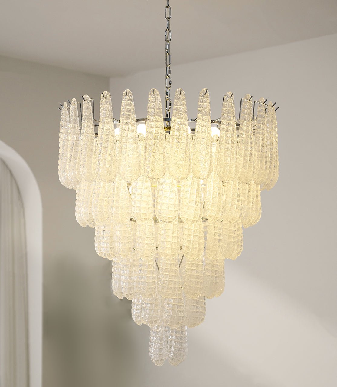 Aurora Chandelier Pinecone Murano Glass Textured Luxury