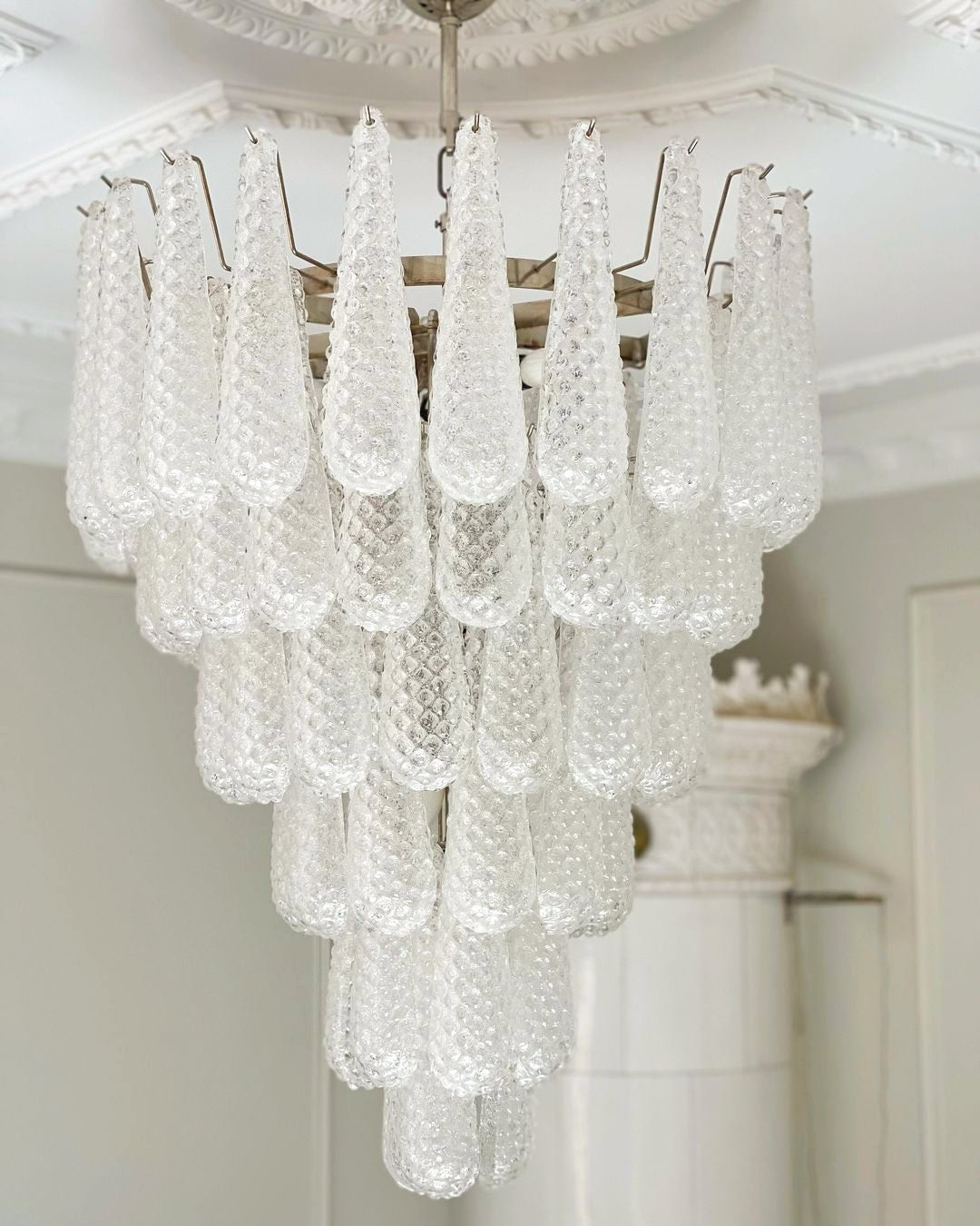 Aurora Chandelier Pinecone Murano Glass Textured Luxury