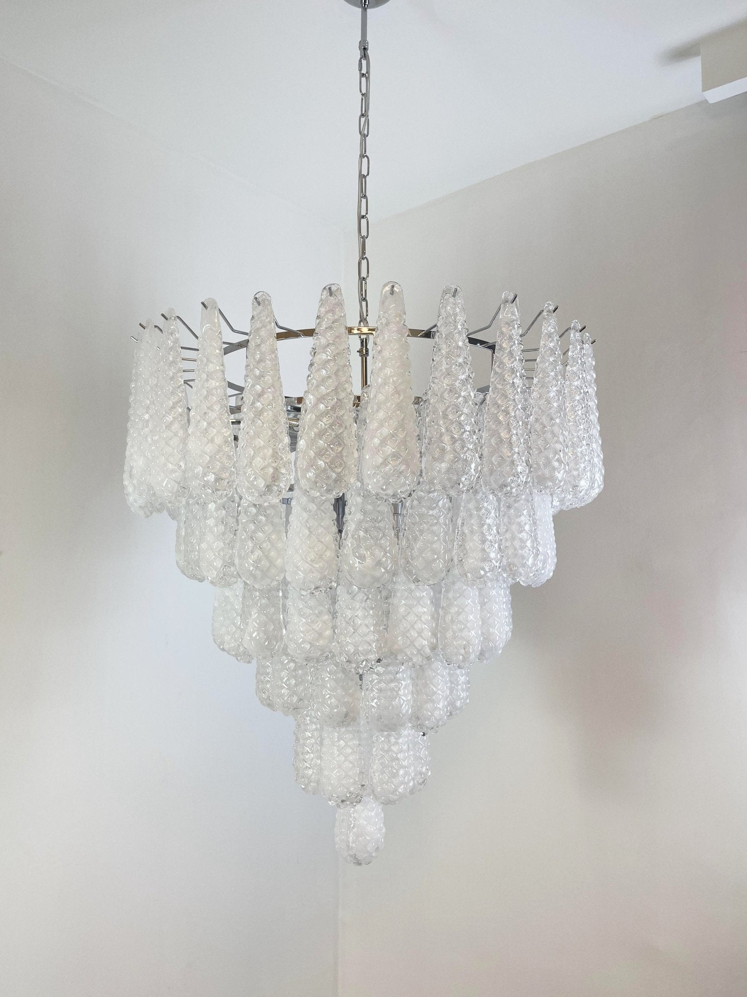 Aurora Chandelier Pinecone Murano Glass Textured Luxury