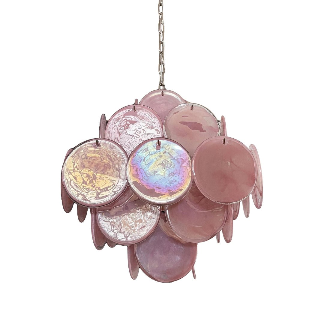 Aurora Chandelier Pink Disc Layered Artisanal - Neutralighting