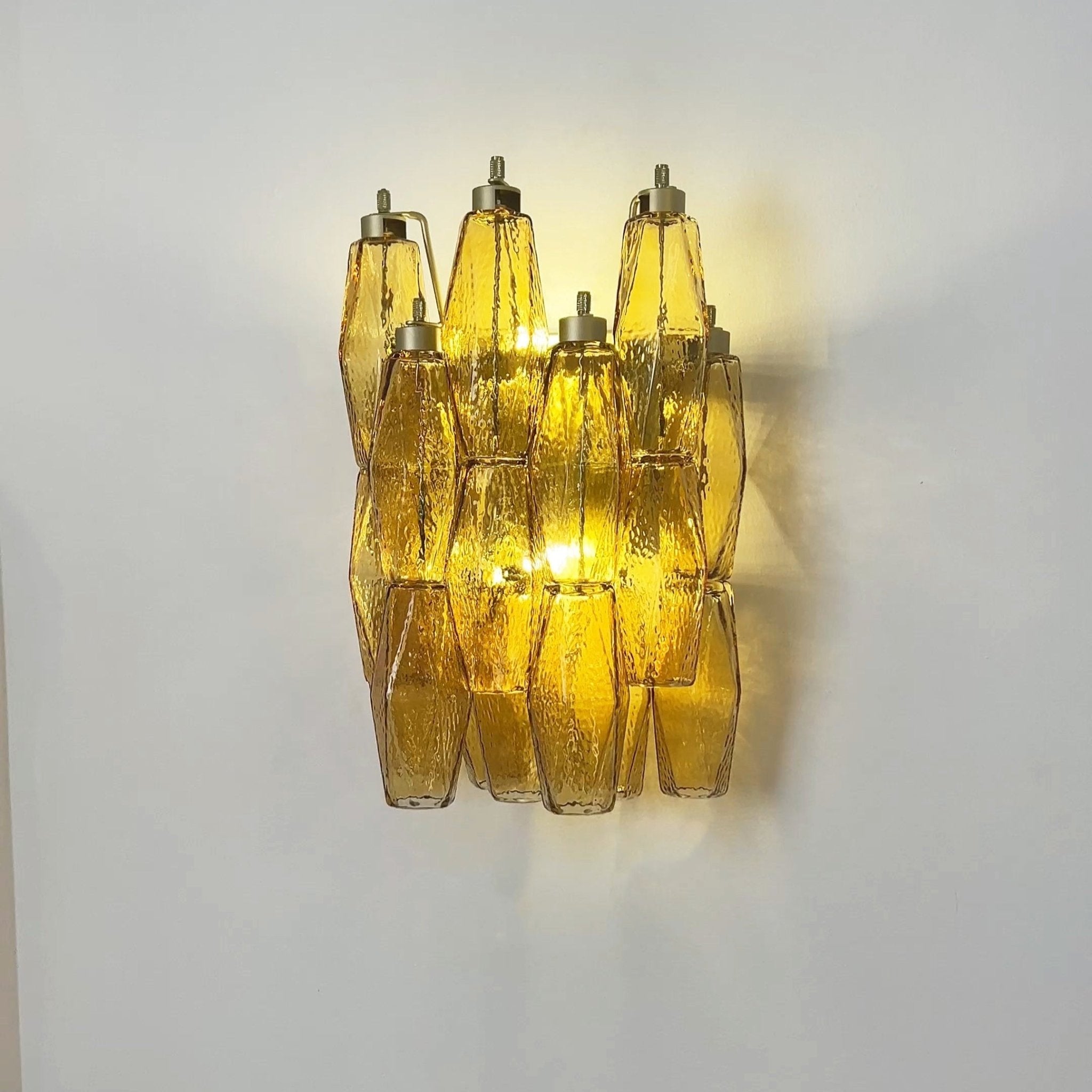 Aurora Wall Lamp Amber Rhombus Glass Geometric Murano Warmth
