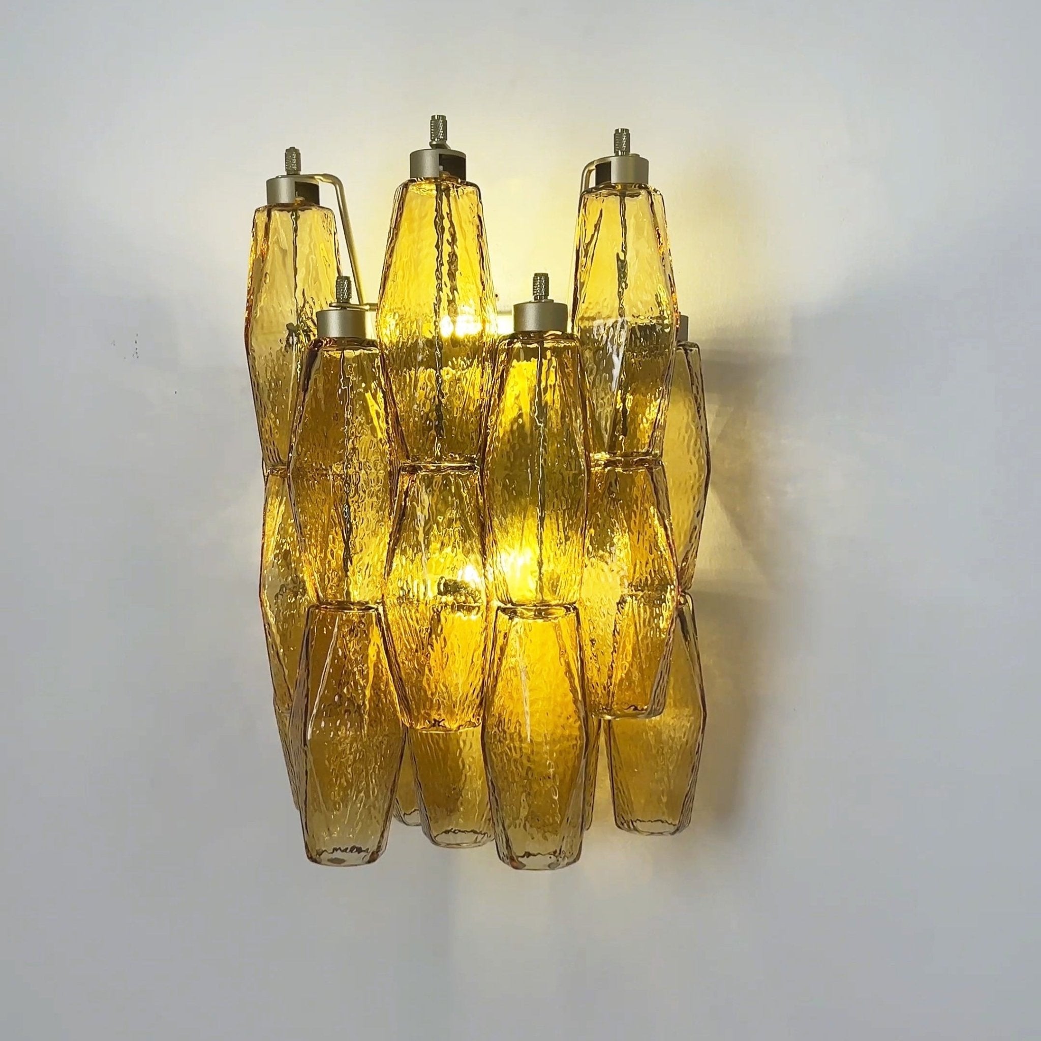 Aurora Wall Lamp Amber Rhombus Glass Geometric Murano Warmth
