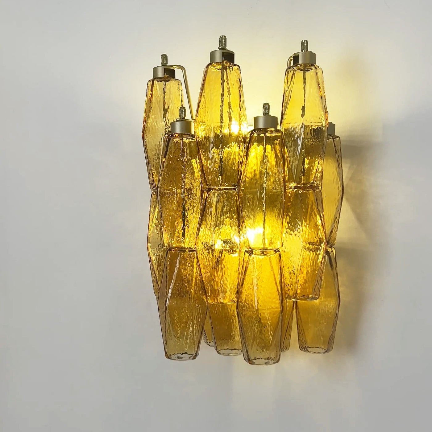 Aurora Wall Lamp Amber Rhombus Glass Geometric Murano Warmth