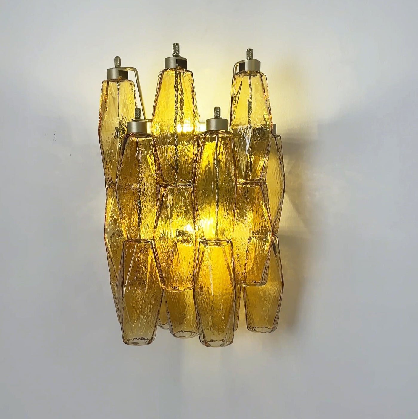 Aurora Wall Lamp Amber Rhombus Glass Geometric Murano Warmth