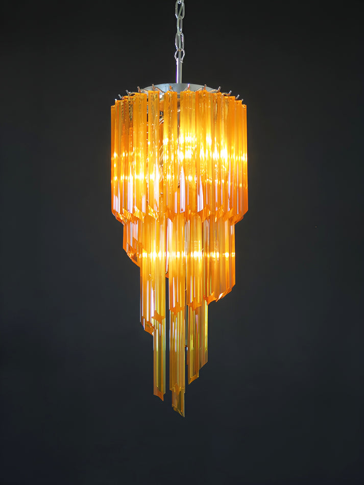Aurora Chandelier Spiral Pink Prism Tiered - Neutralighting