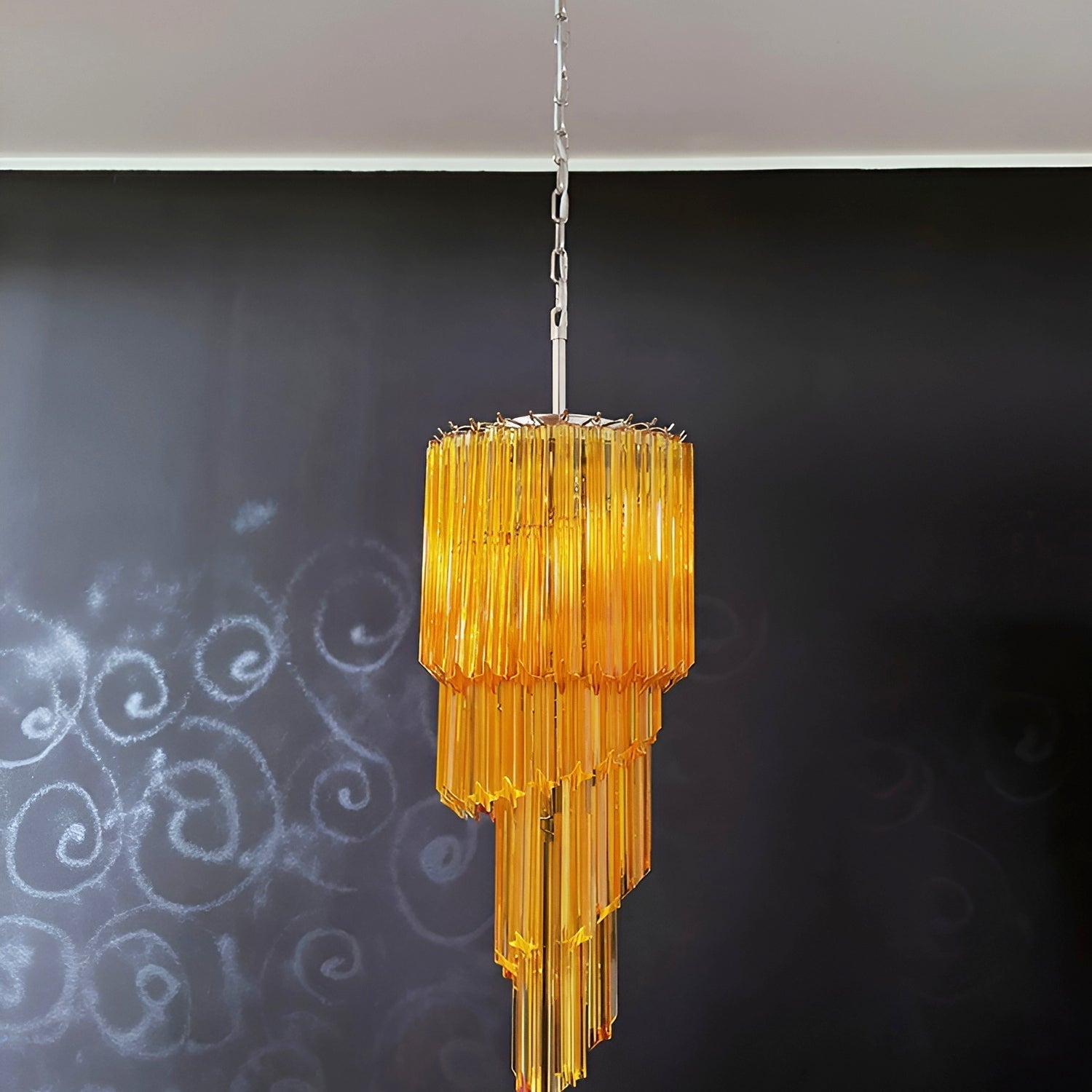 Aurora Chandelier Spiral Pink Prism Tiered - Neutralighting