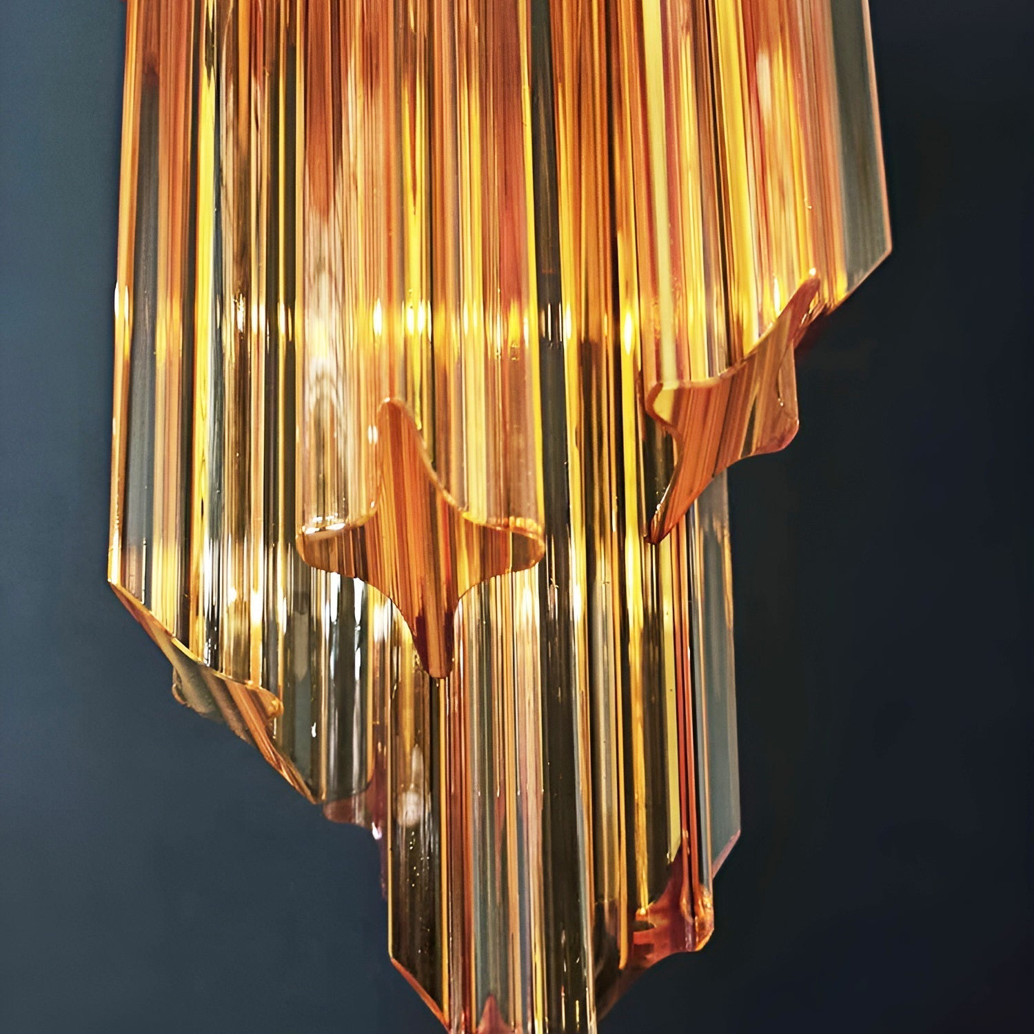 Aurora Chandelier Spiral Pink Prism Tiered - Neutralighting