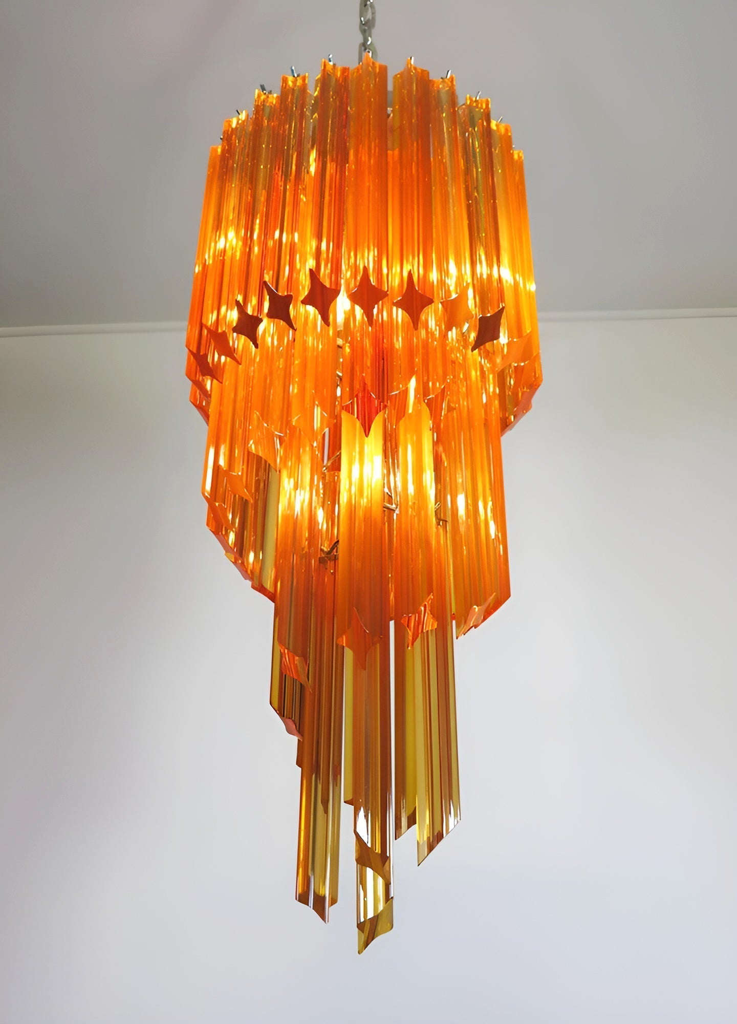 Aurora Chandelier Spiral Pink Prism Tiered - Neutralighting