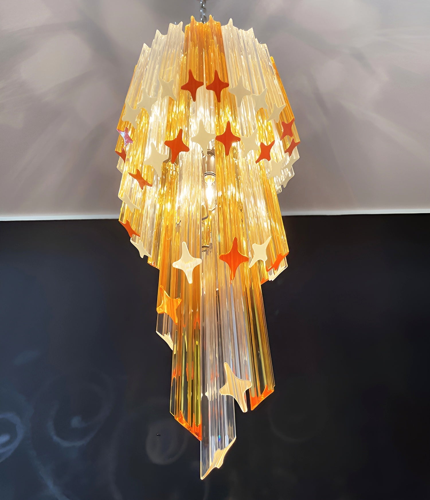 Aurora Chandelier Spiral Pink Prism Tiered - Neutralighting