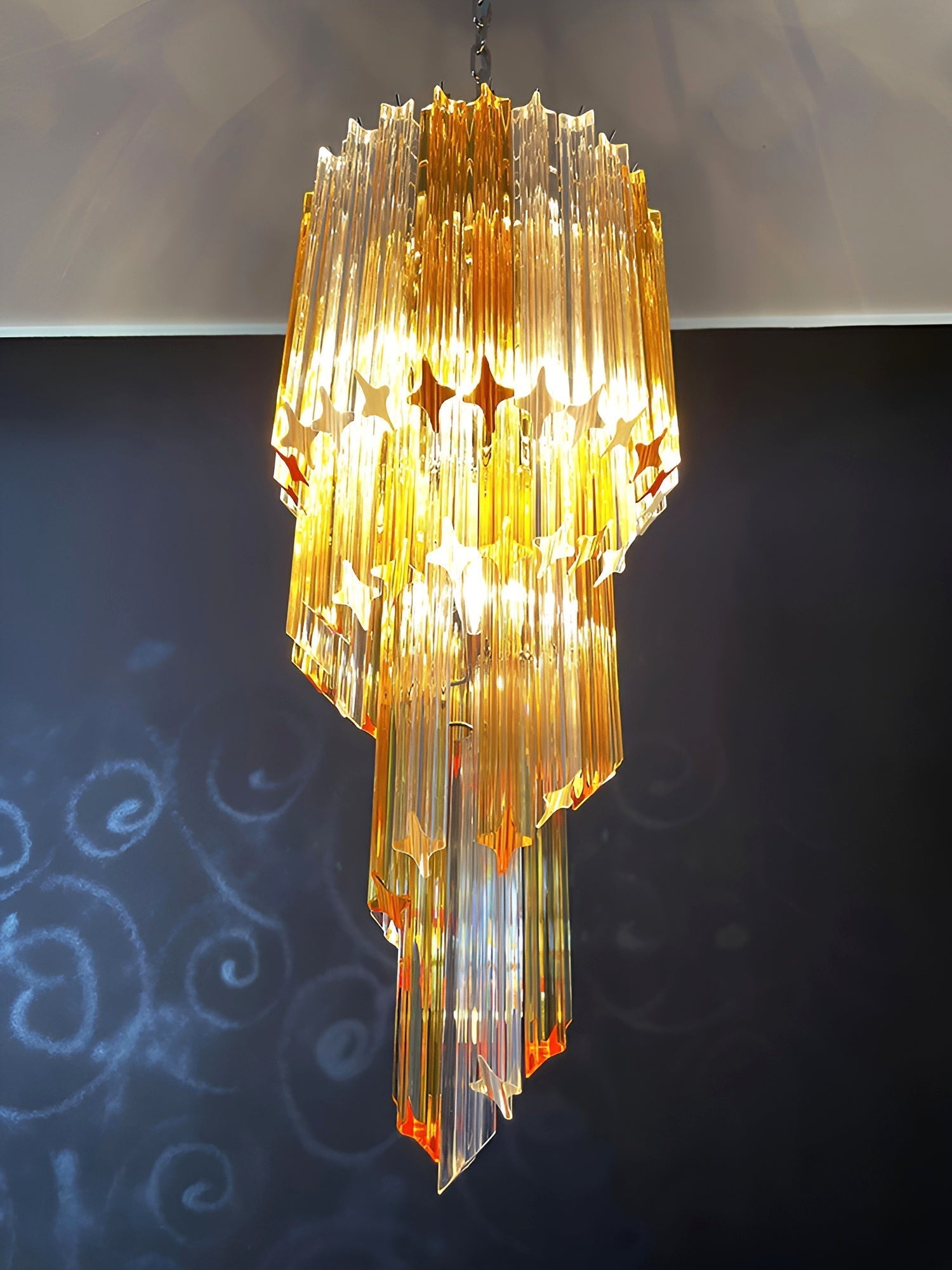 Aurora Chandelier Spiral Pink Prism Tiered - Neutralighting