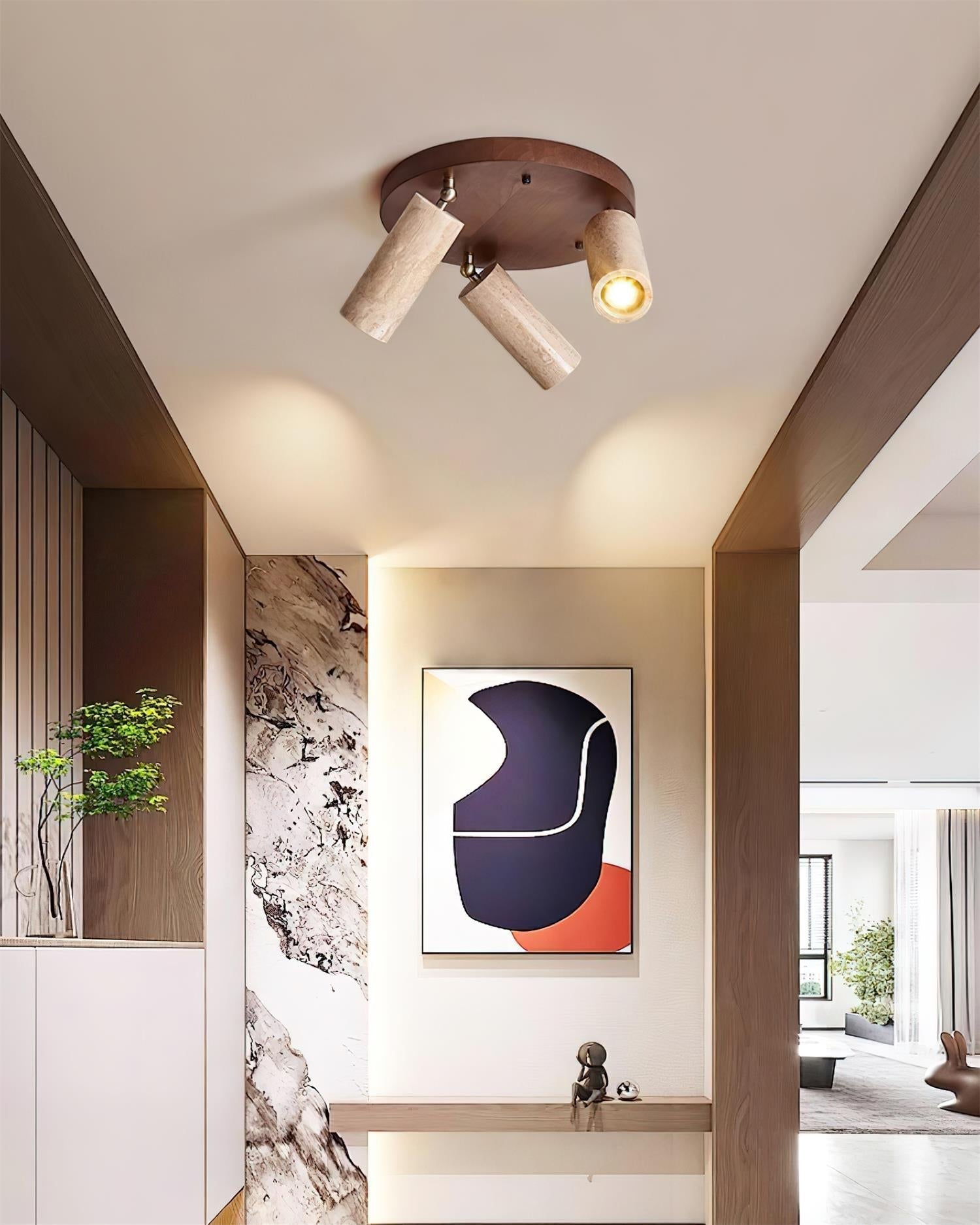 Ritta Travertine Ceiling Light 3-Head Spotlight - Neutralighting