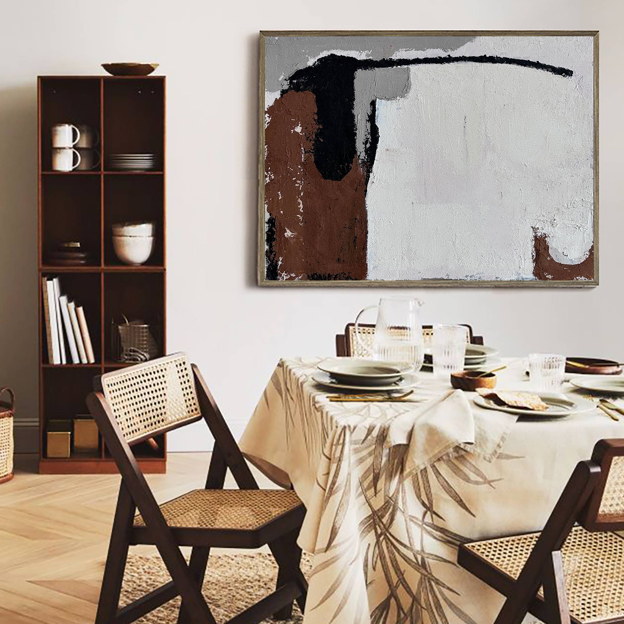 Earth‑Hue Brush Stroke Abstract Modern Statement Art
