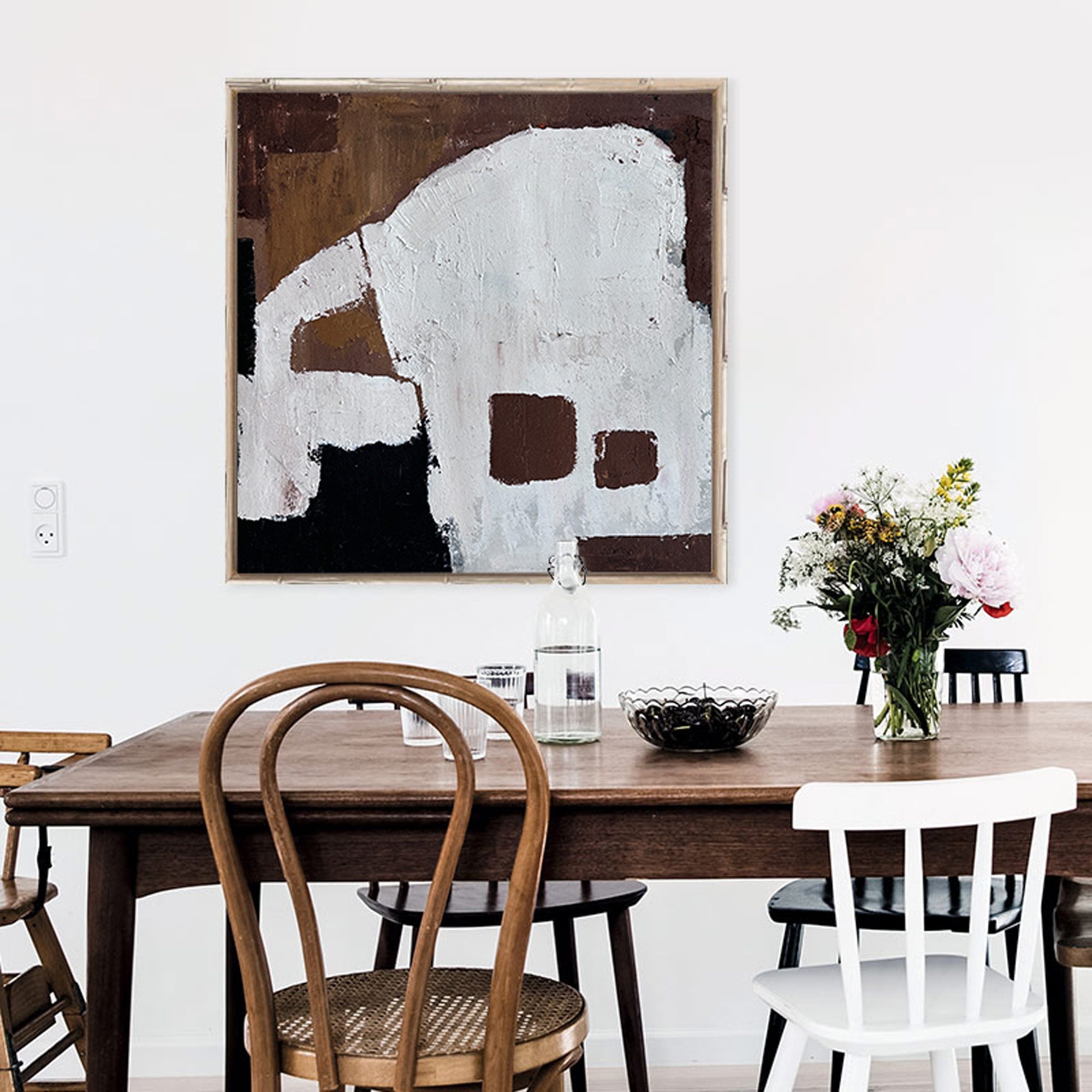 Brown Geometric Abstract Canvas Wall Art