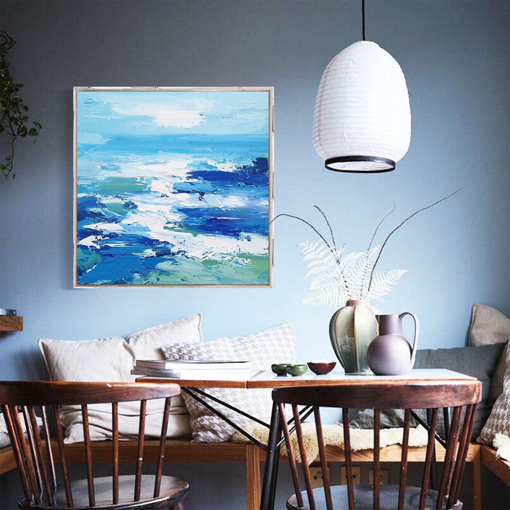 Soft‑Tone Muted Abstract Brushwork Calming Modern Wall Statement