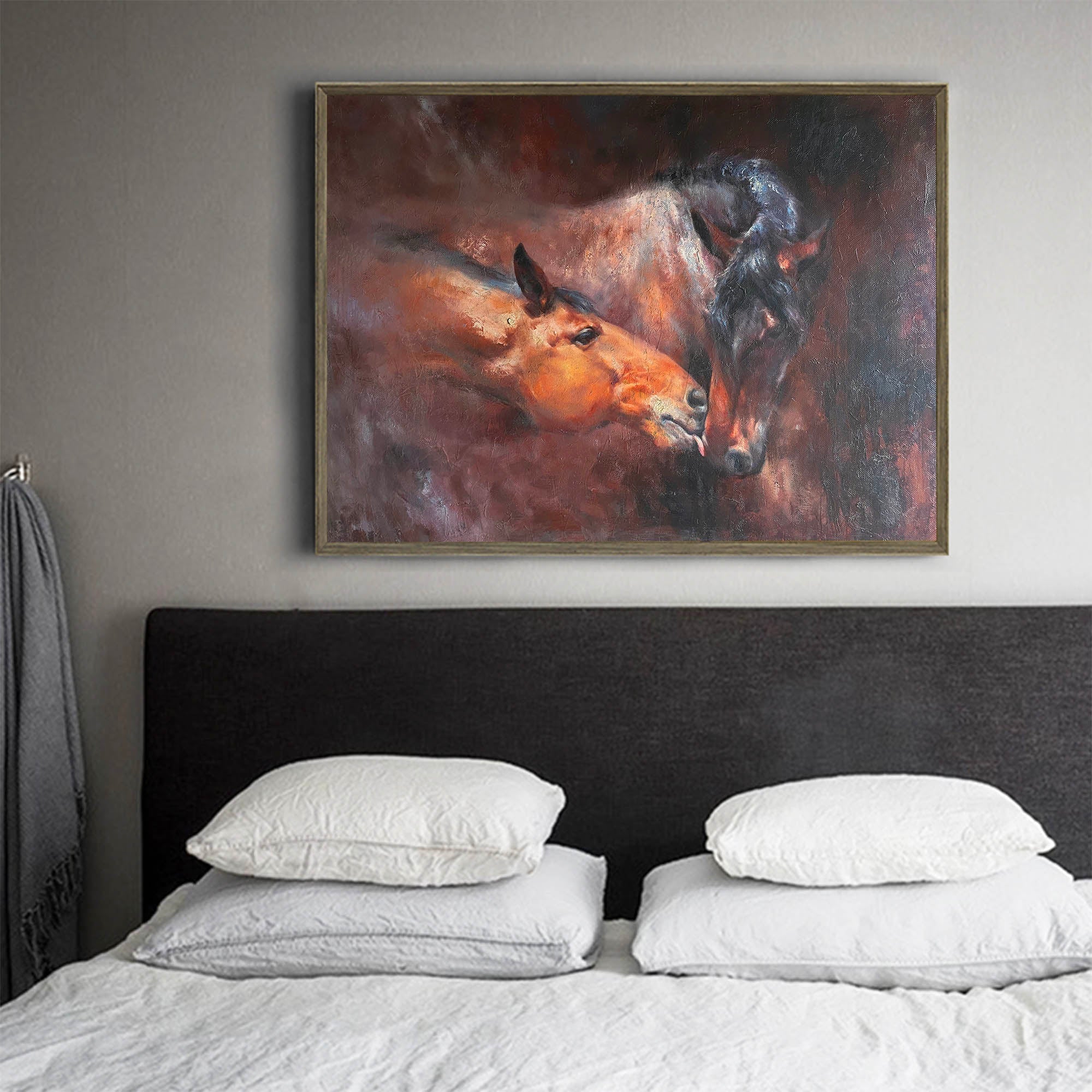 Affectionate Pair Equine Portrait Wall Art