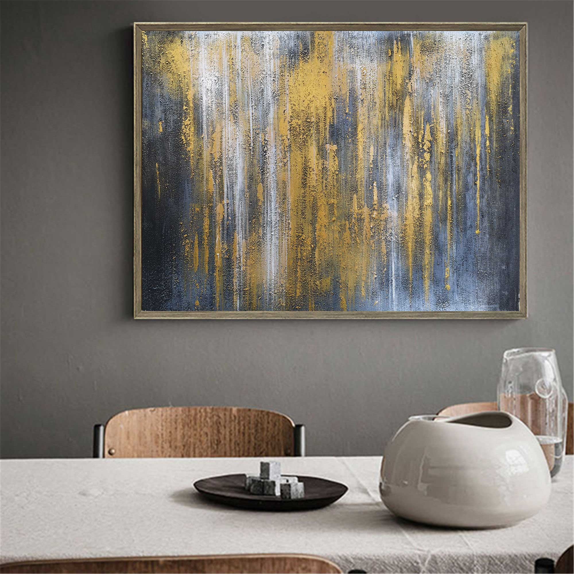 Grey And Gold Abstract Art ABAH31 - Neutralighting
