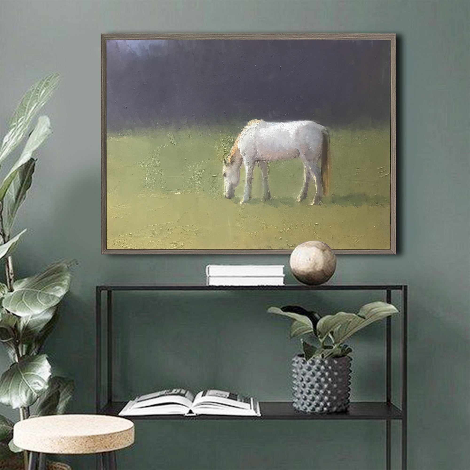 Pastoral Grazing Equine Scene Wall Art