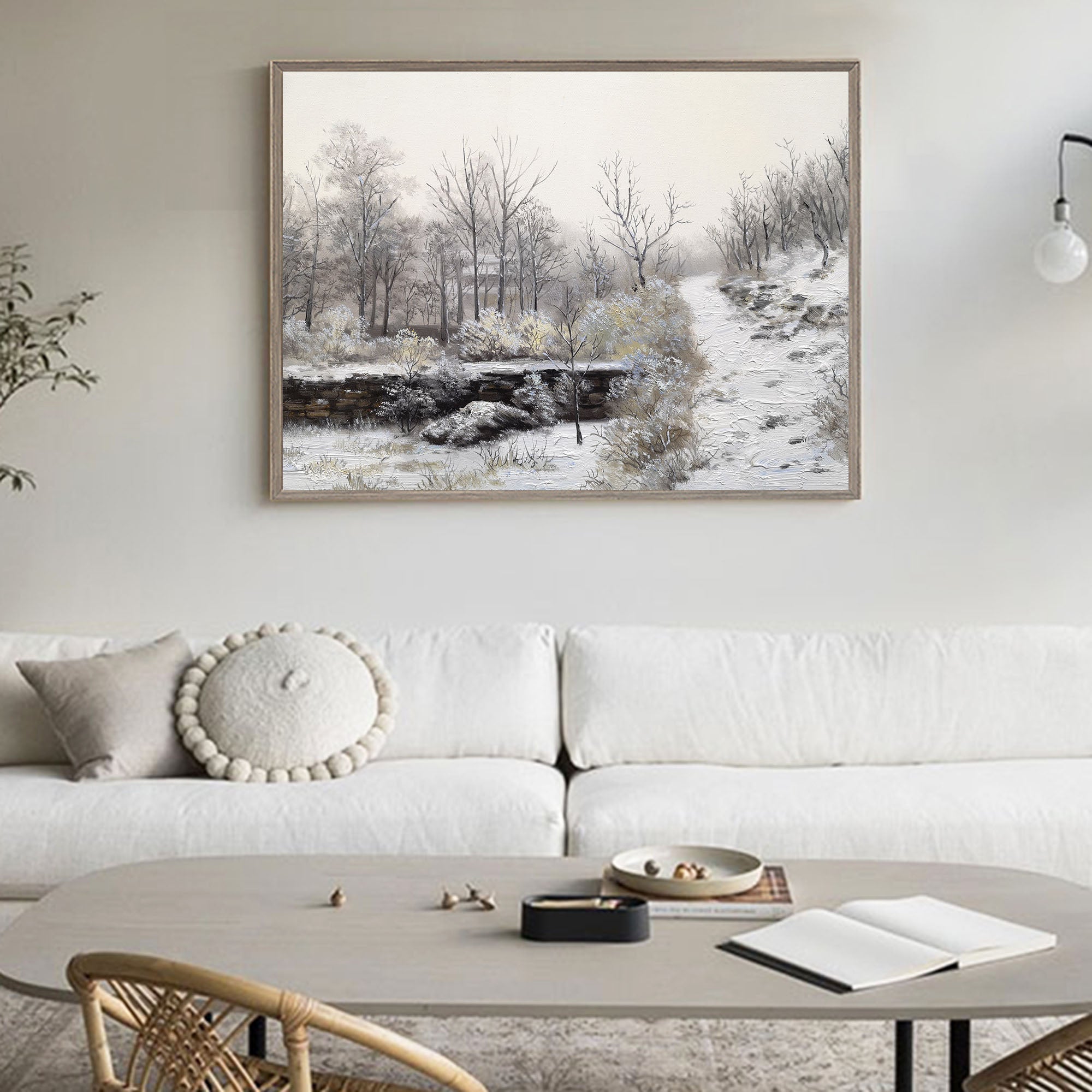 Frosty Winter Scenery Muted‑Tone Serene Nature Wall Decoration