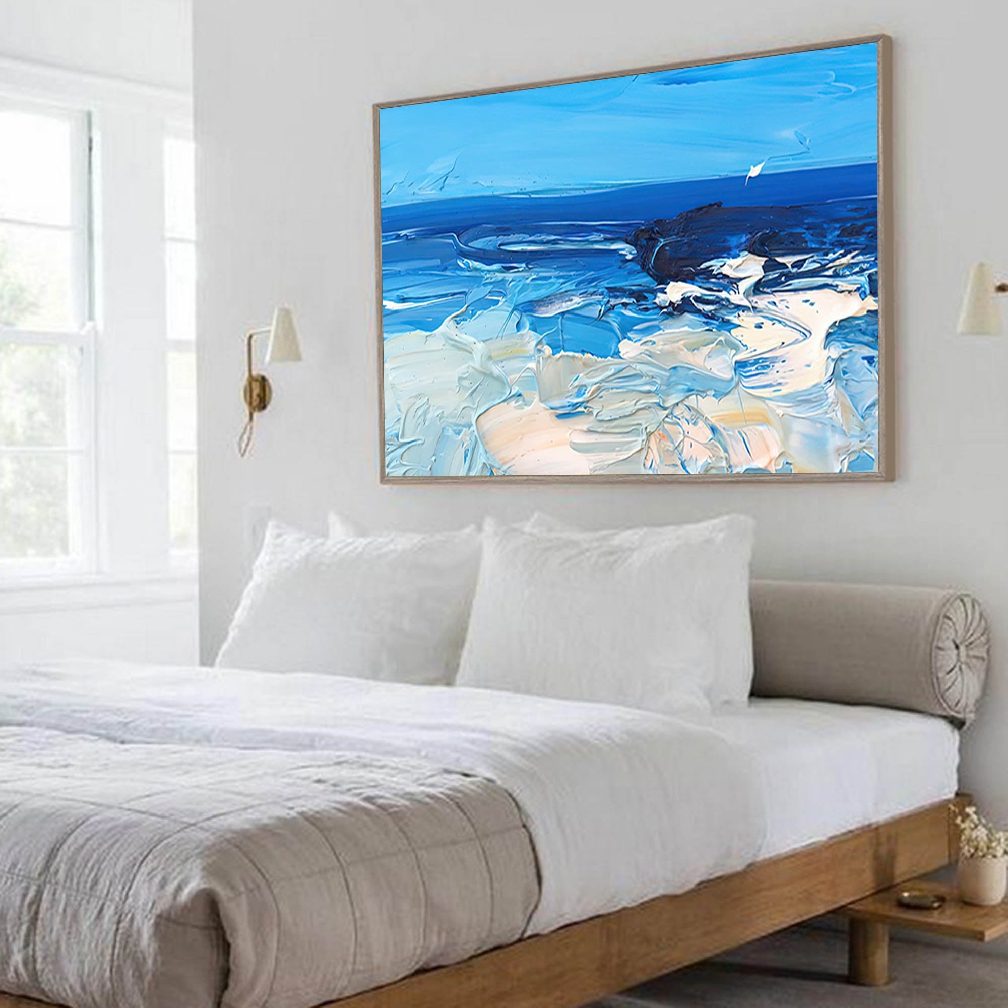 Serene Blue Ocean Abstract Wall Art
