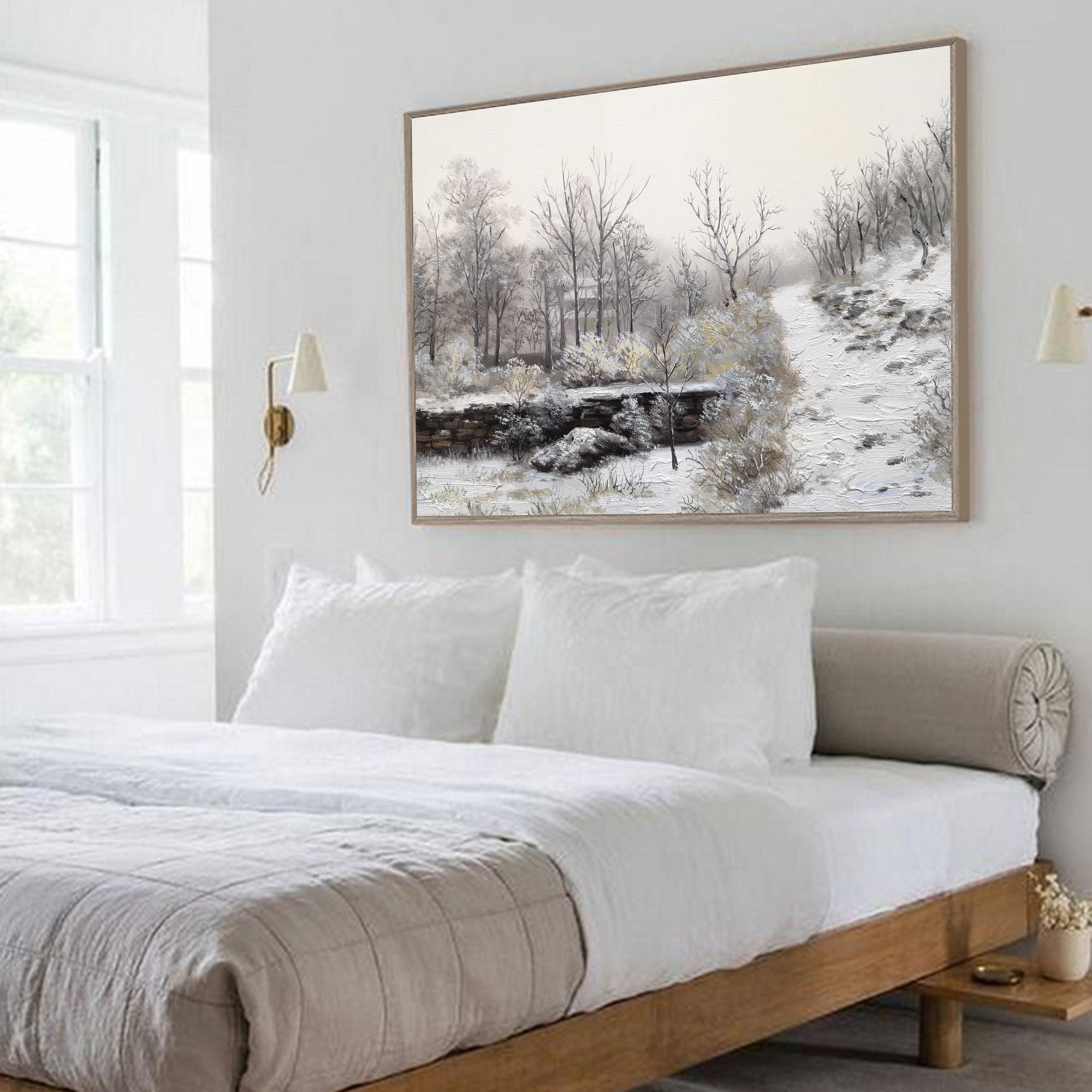 Frosty Winter Scenery Muted‑Tone Serene Nature Wall Decoration