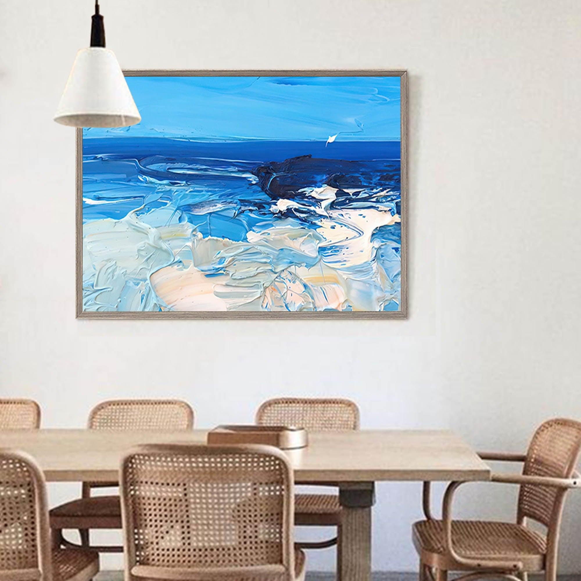 Serene Blue Ocean Abstract Wall Art