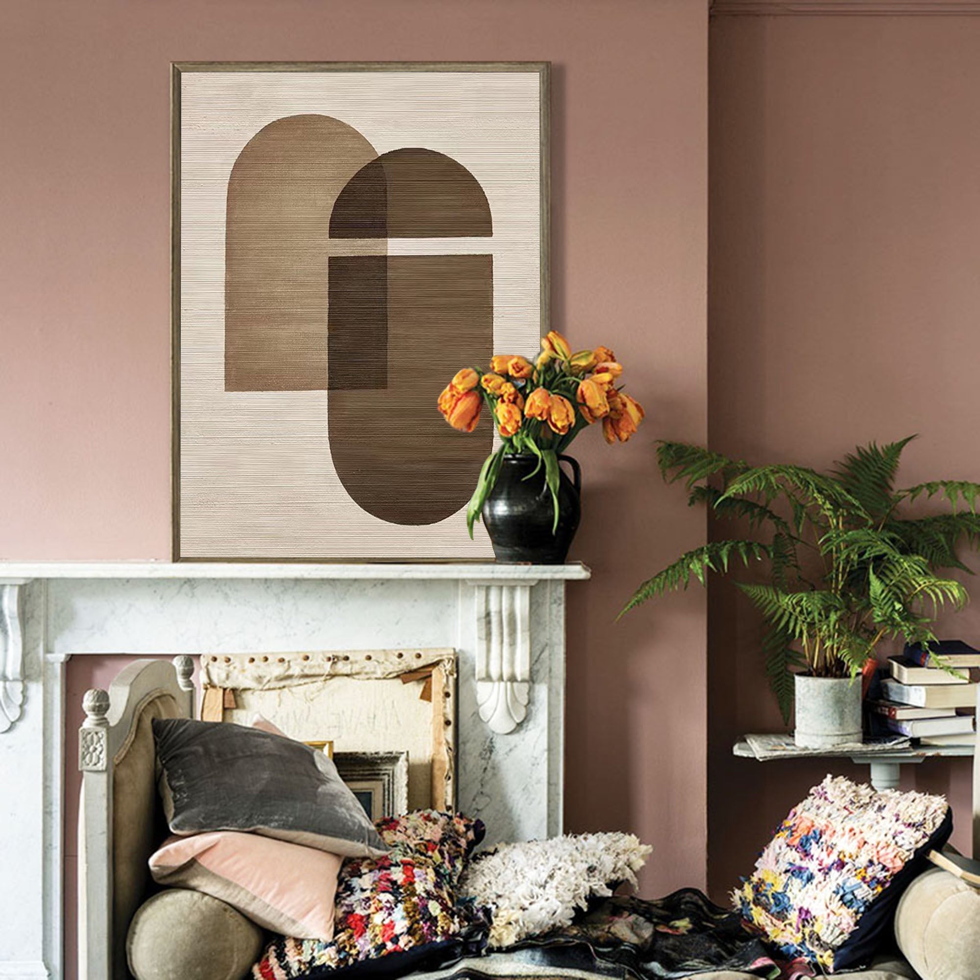 Zayne Earth Tone Arch Canvas Art