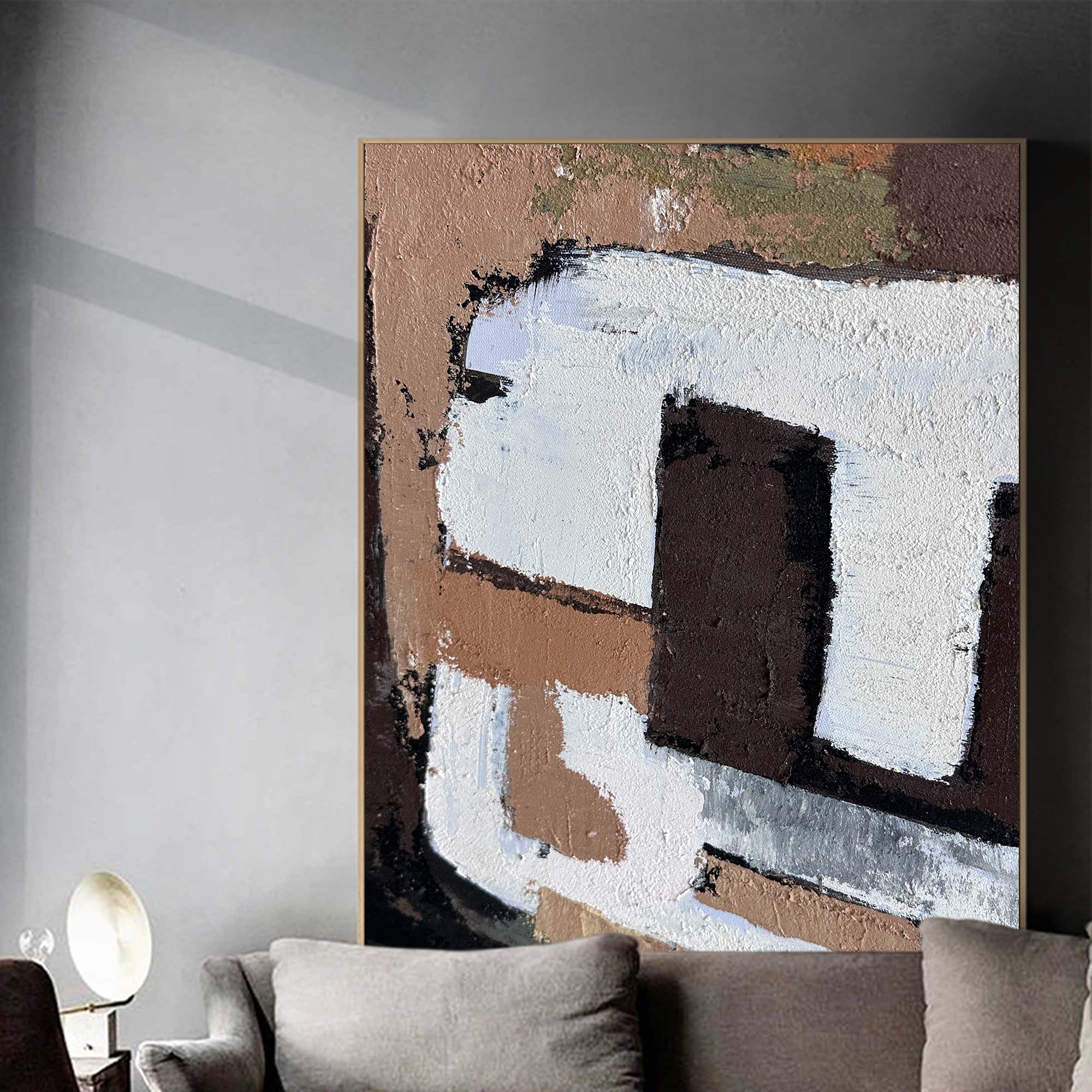 Textured Terracotta Abstract Oil Painting