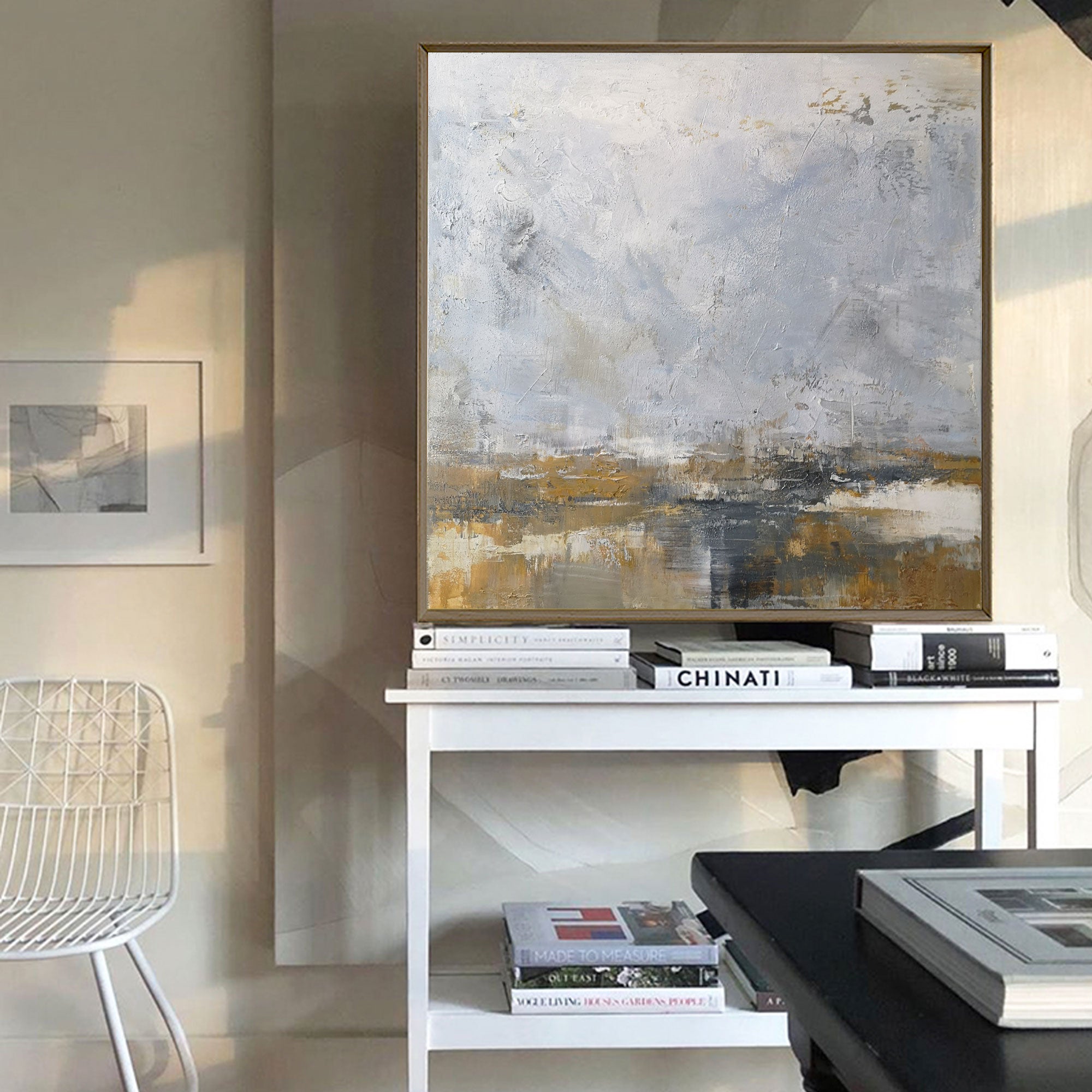 Square Abstract Painting 40'' X 40'' IS25 - Neutralighting