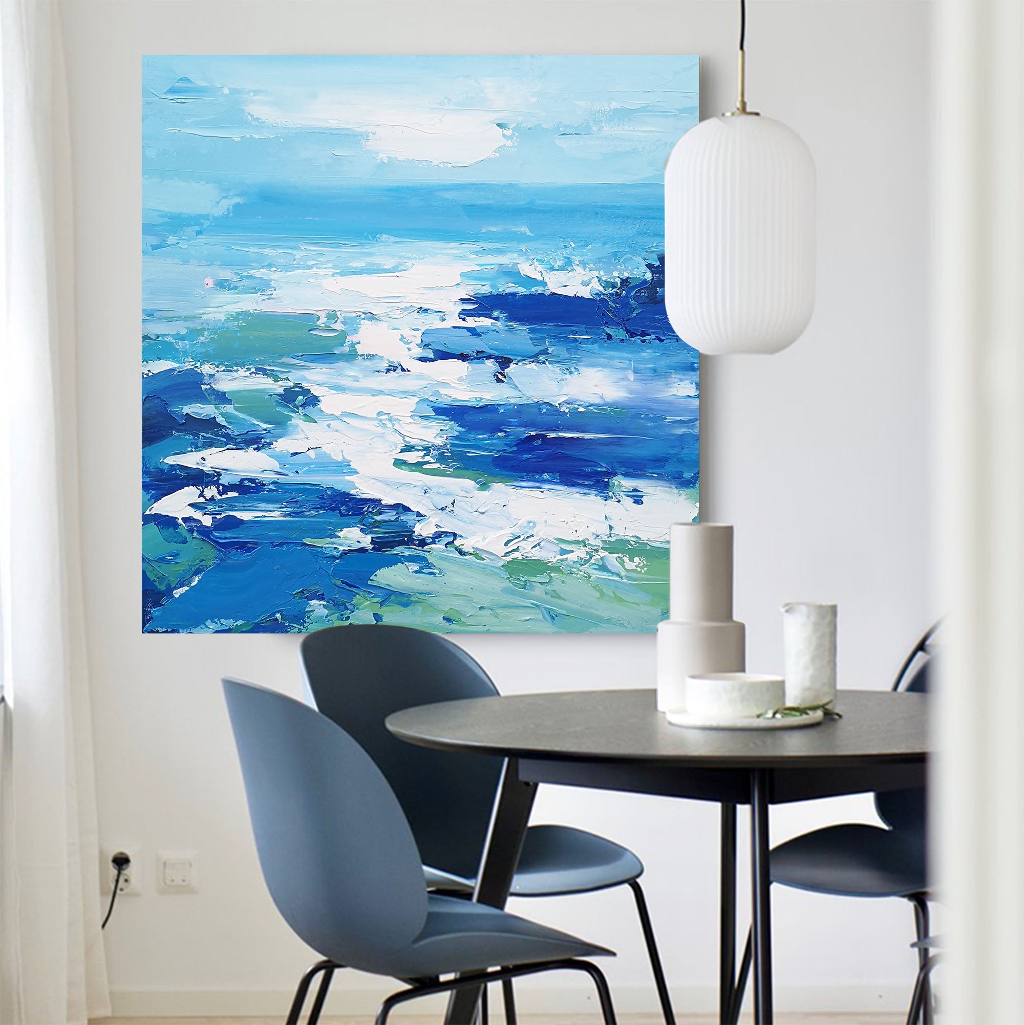 Soft‑Tone Muted Abstract Brushwork Calming Modern Wall Statement