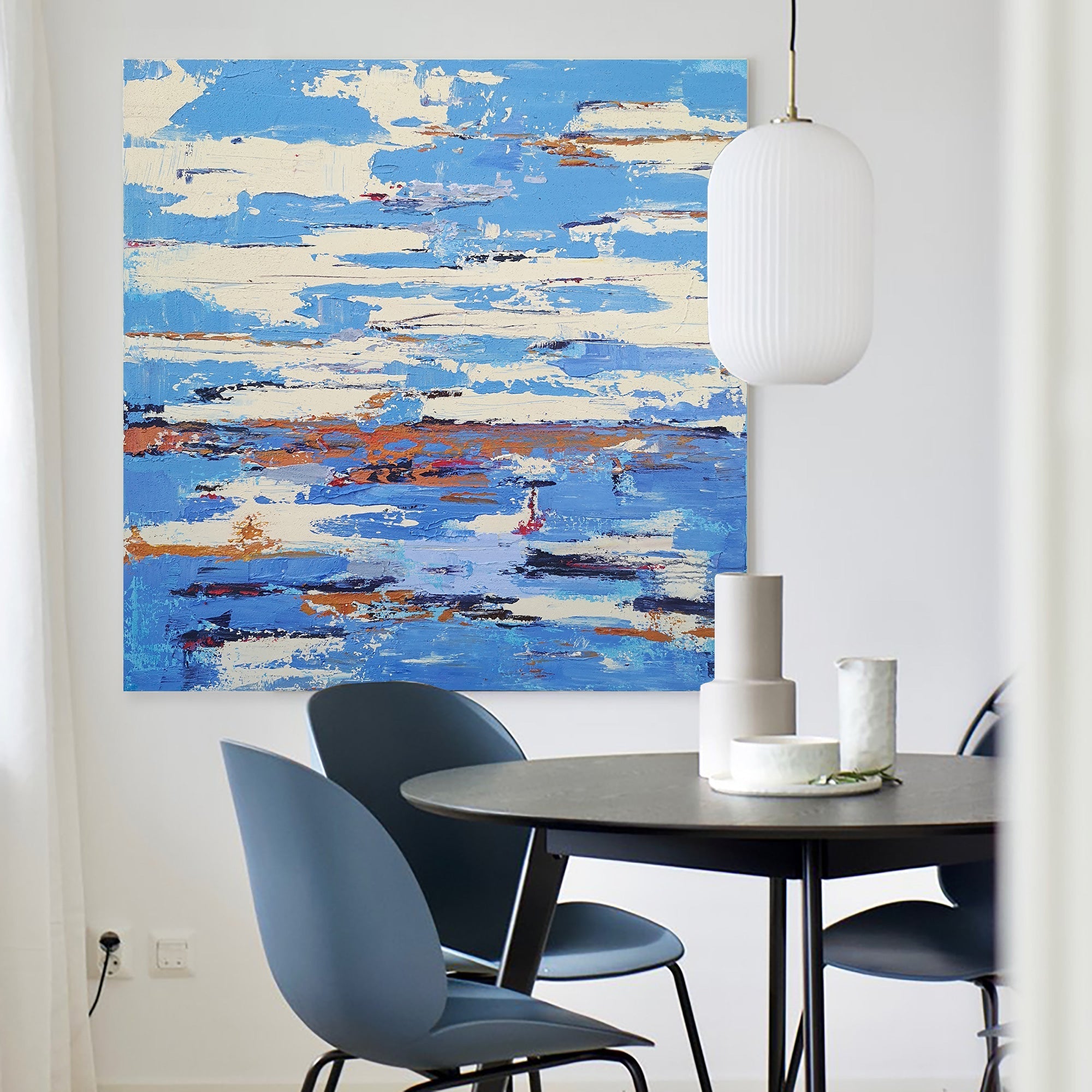 Modern Seascape Art 40'' X 40'' IS49 - Neutralighting