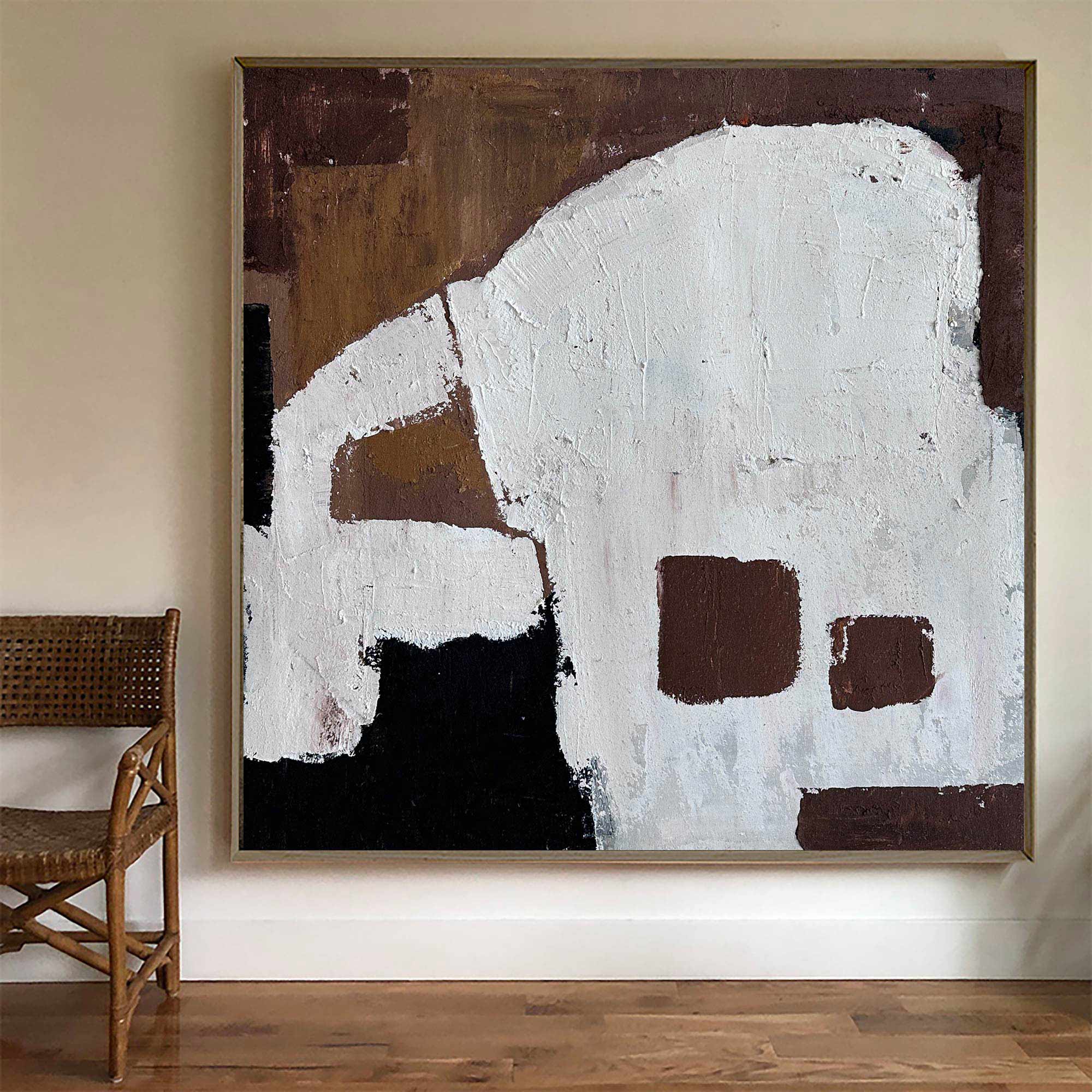 Brown Geometric Abstract Canvas Wall Art