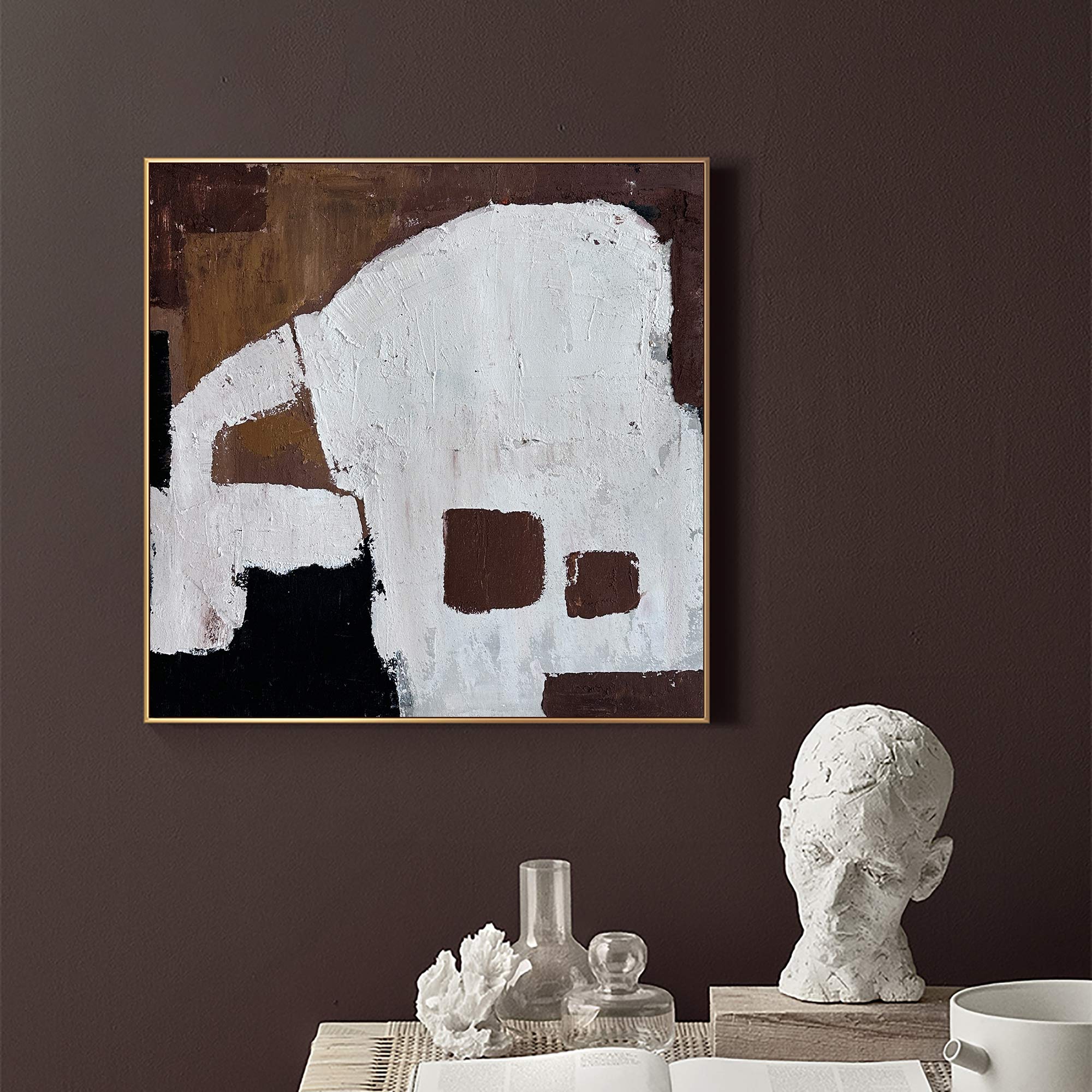 Brown Geometric Abstract Canvas Wall Art