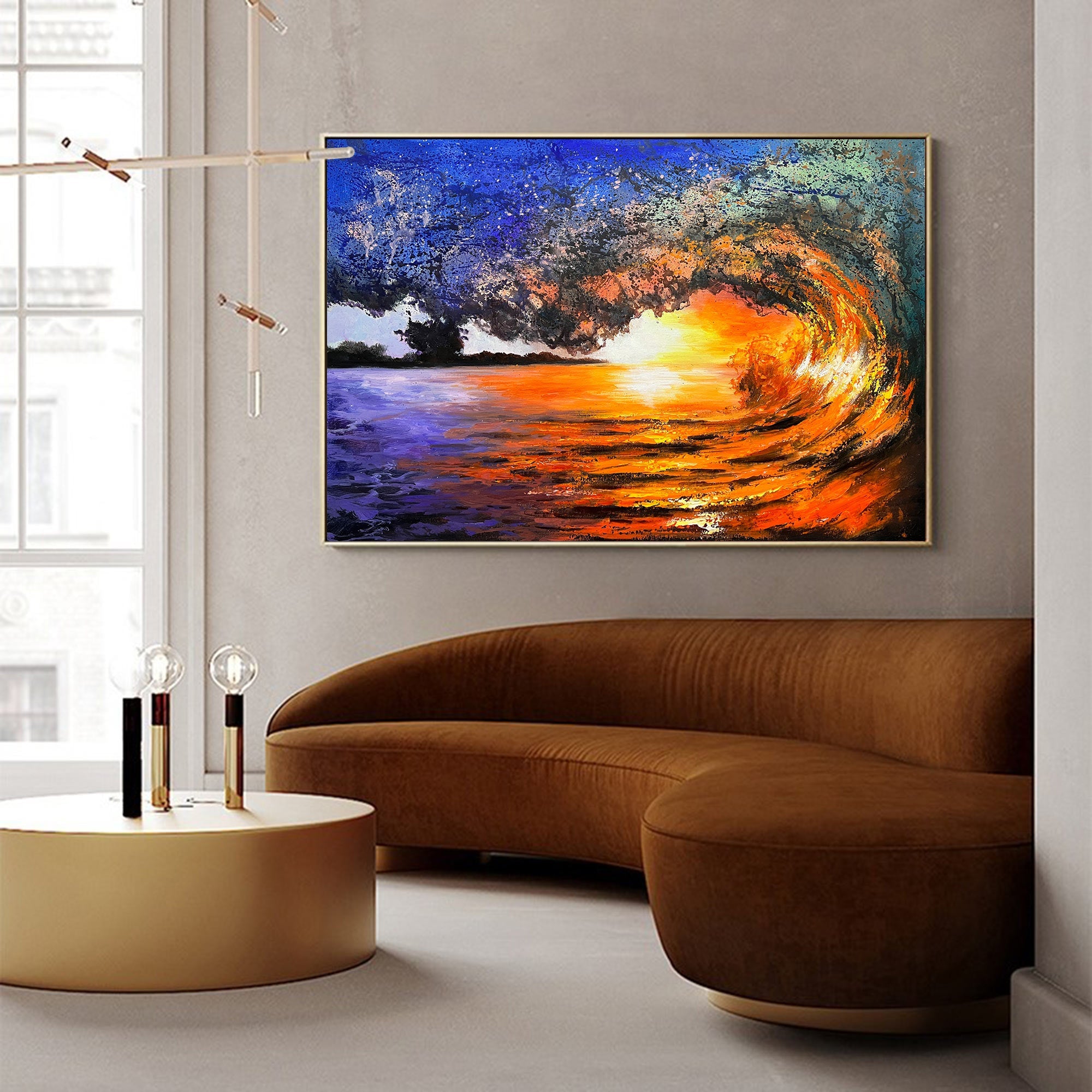 Sunset And Wave Landscapes Painting