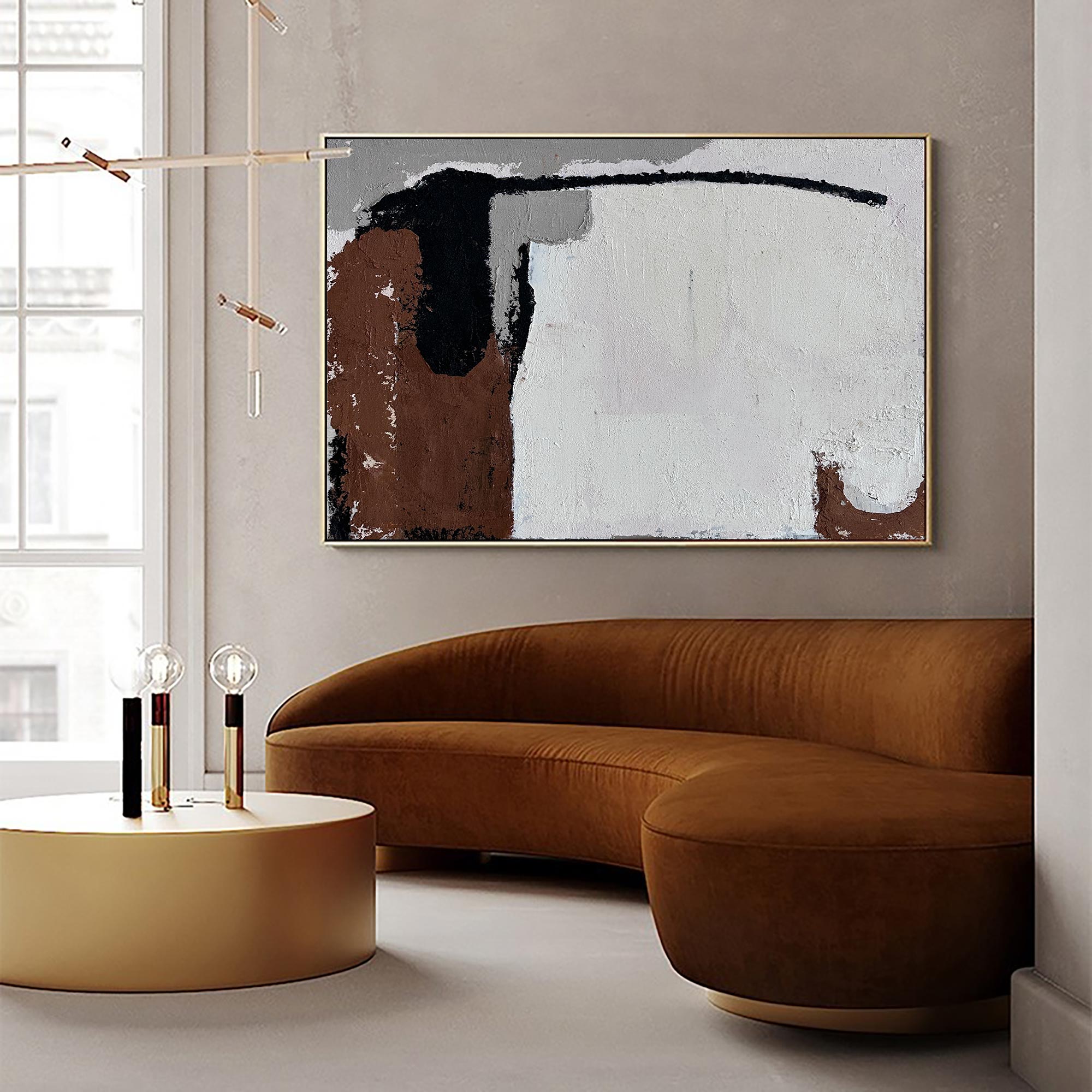 Earth‑Hue Brush Stroke Abstract Modern Statement Art