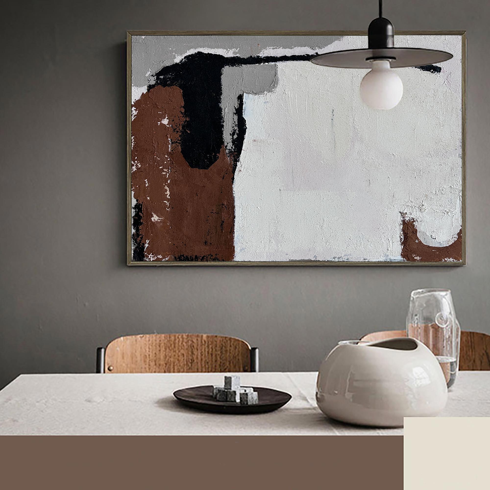 Earth‑Hue Brush Stroke Abstract Modern Statement Art