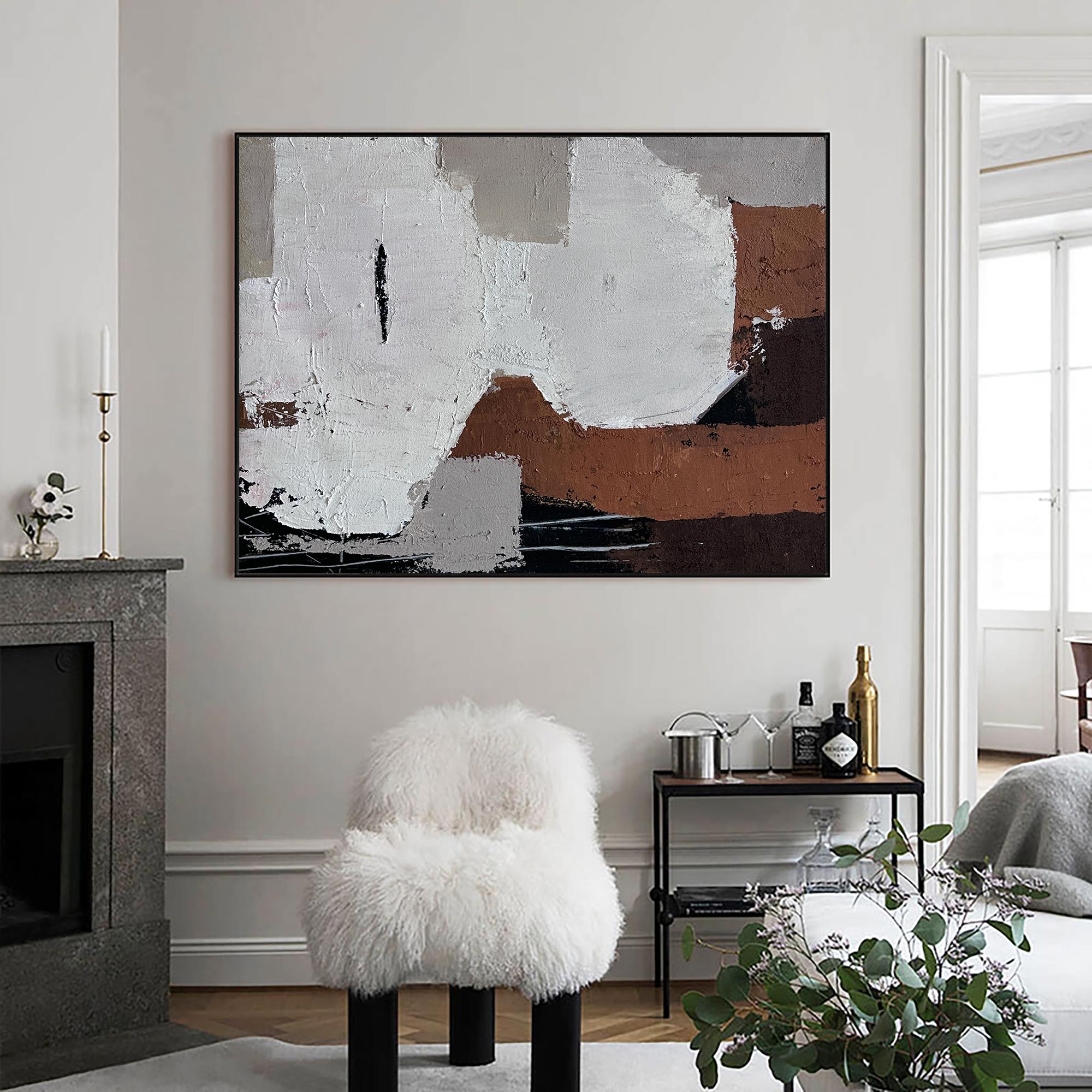 Layered Earth‑Tone Abstract Art Muted Neutral Textured Wall Statement Decor