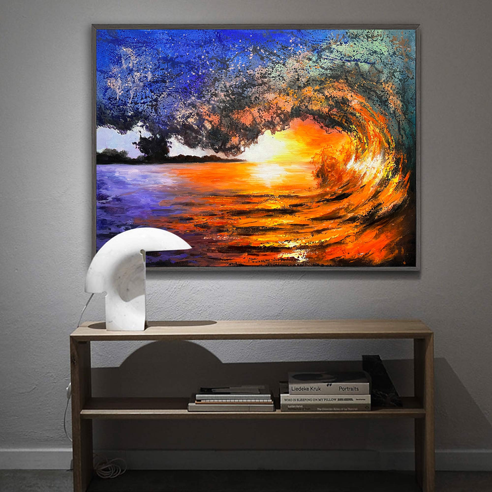 Sunset And Wave Landscapes Painting