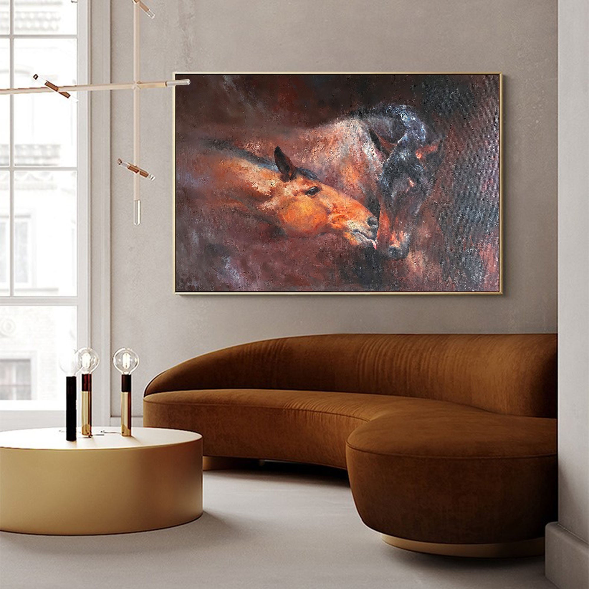 Affectionate Pair Equine Portrait Wall Art