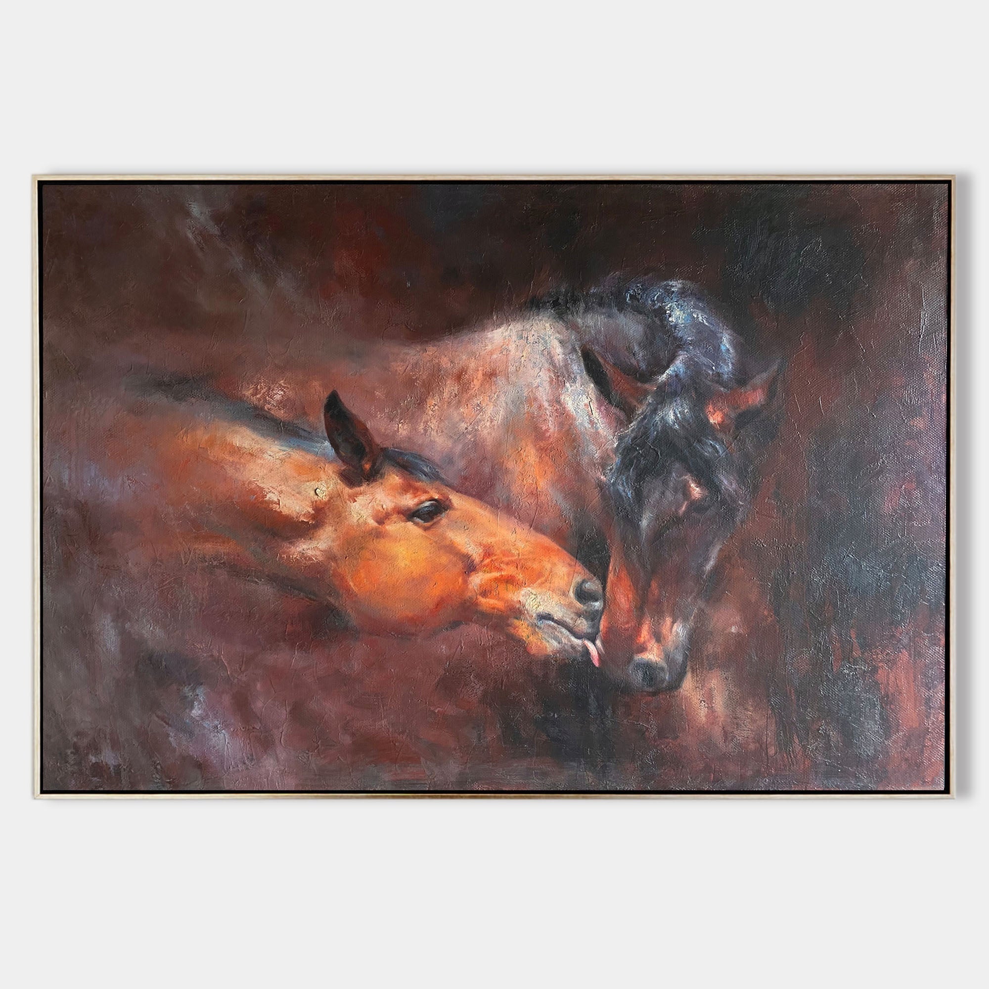 Affectionate Pair Equine Portrait Wall Art