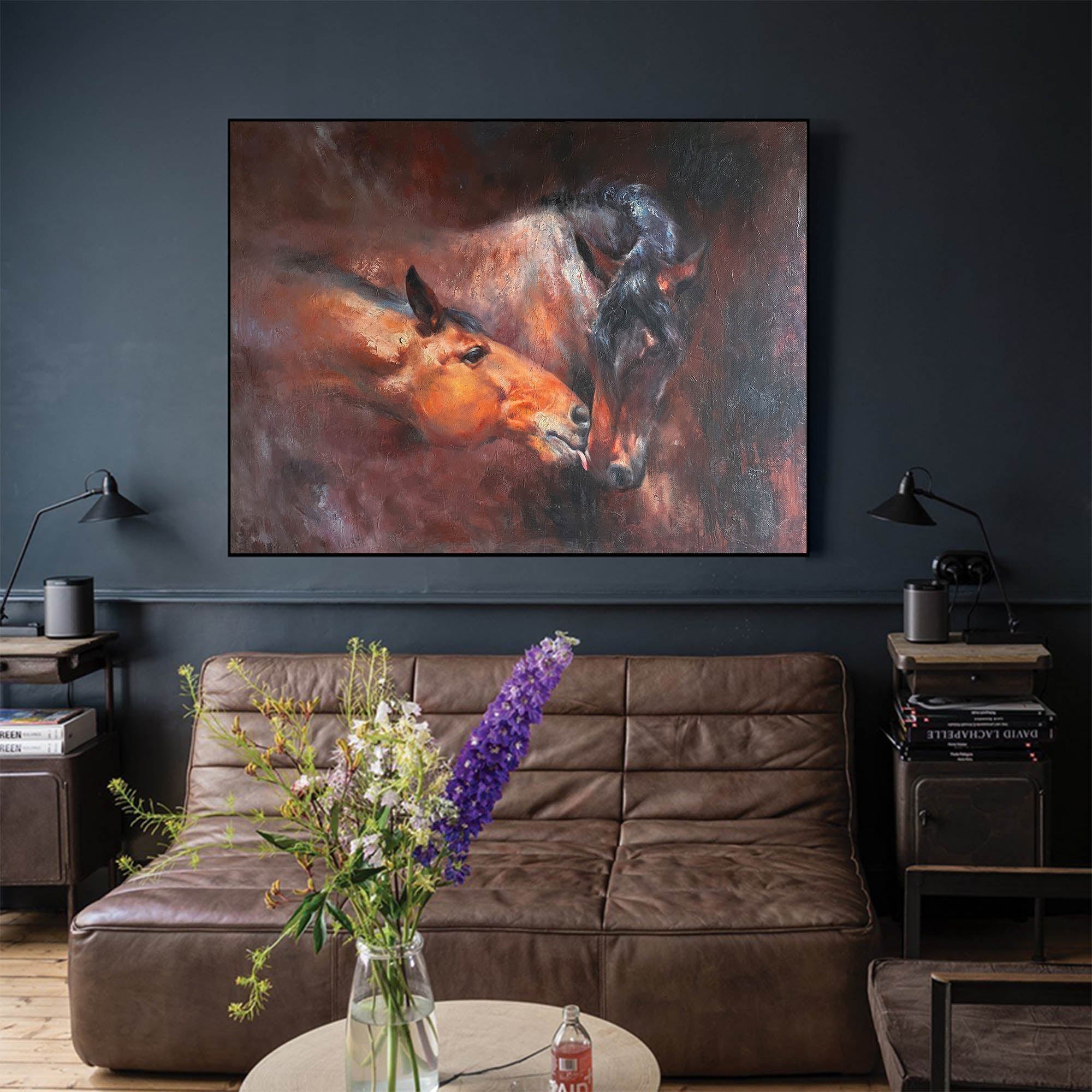 Affectionate Pair Equine Portrait Wall Art