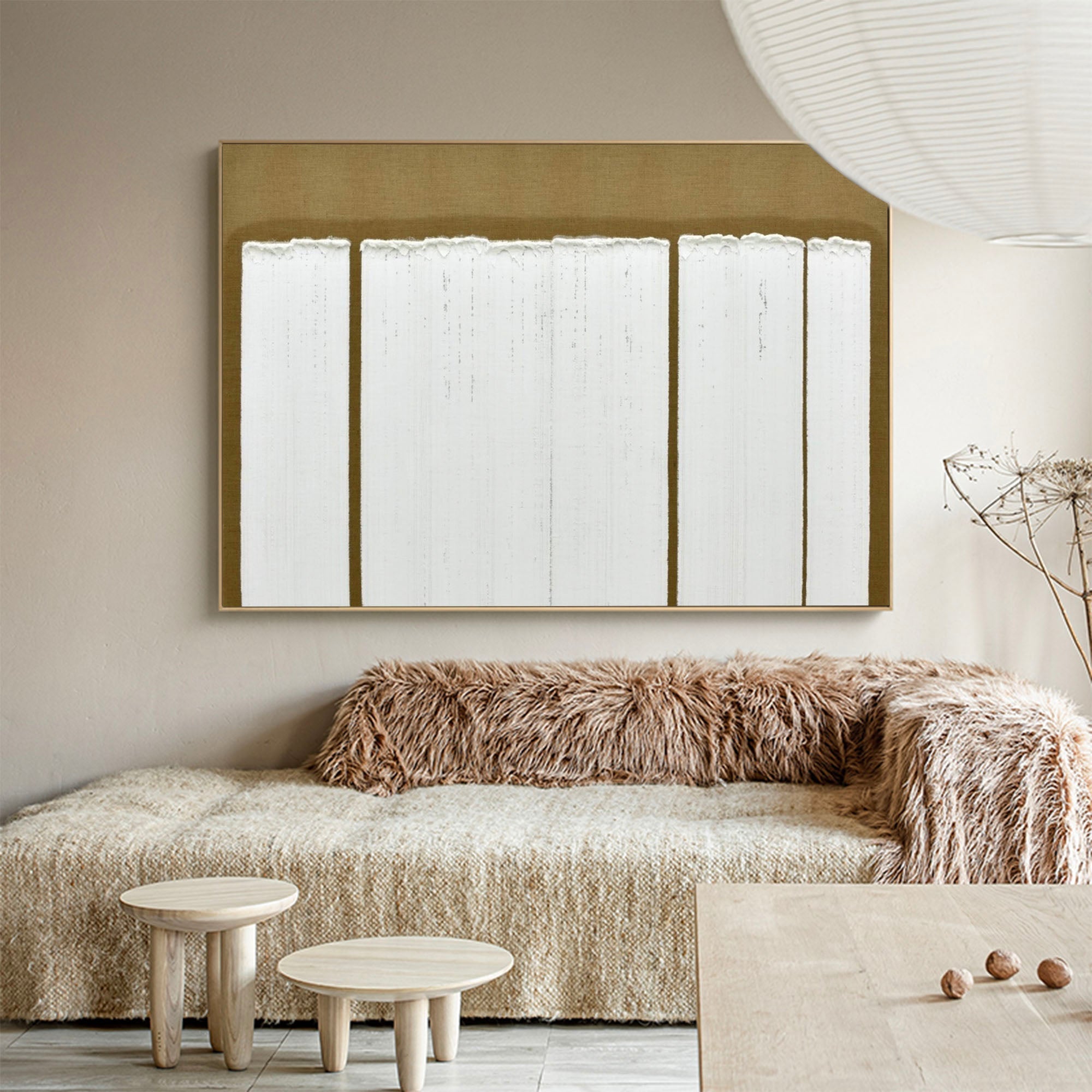 Neutral Palette Textured Minimalist Serene Wall Statement Piece