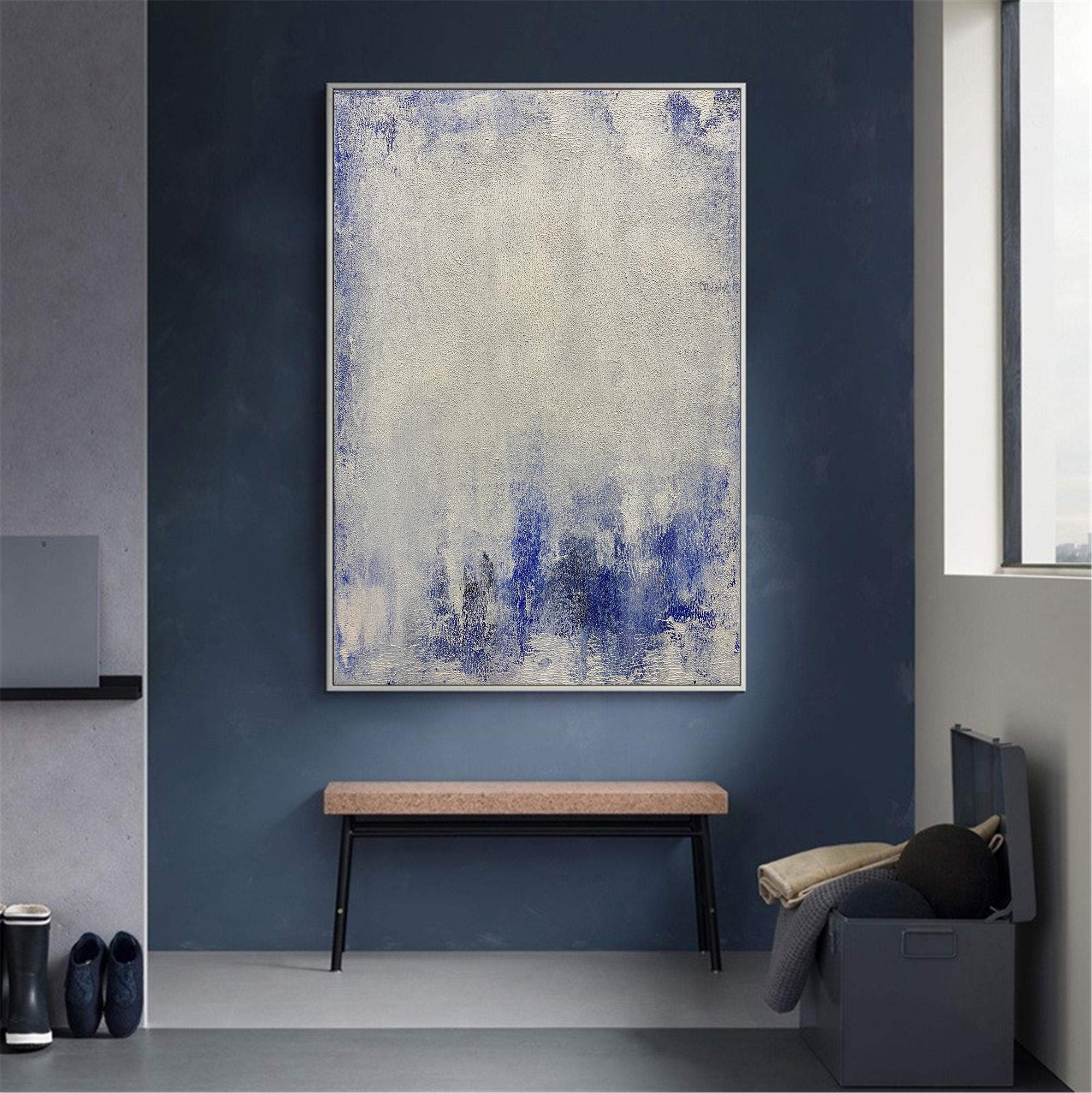Blue White Minimalist Painting