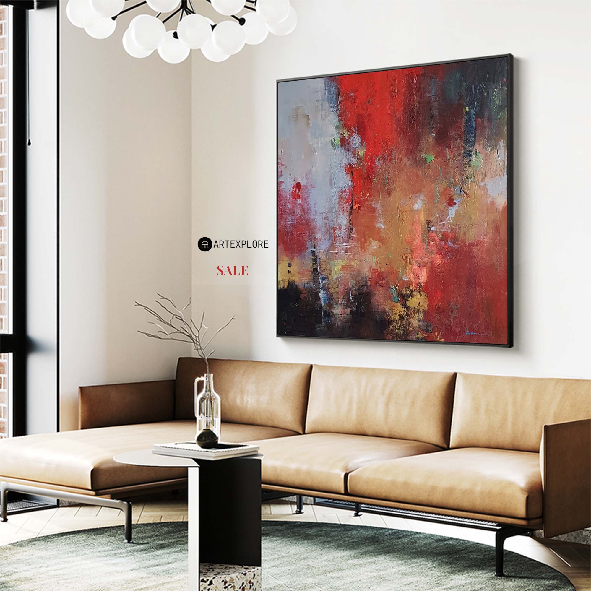Bold Multicolor Abstract Square Canvas Art