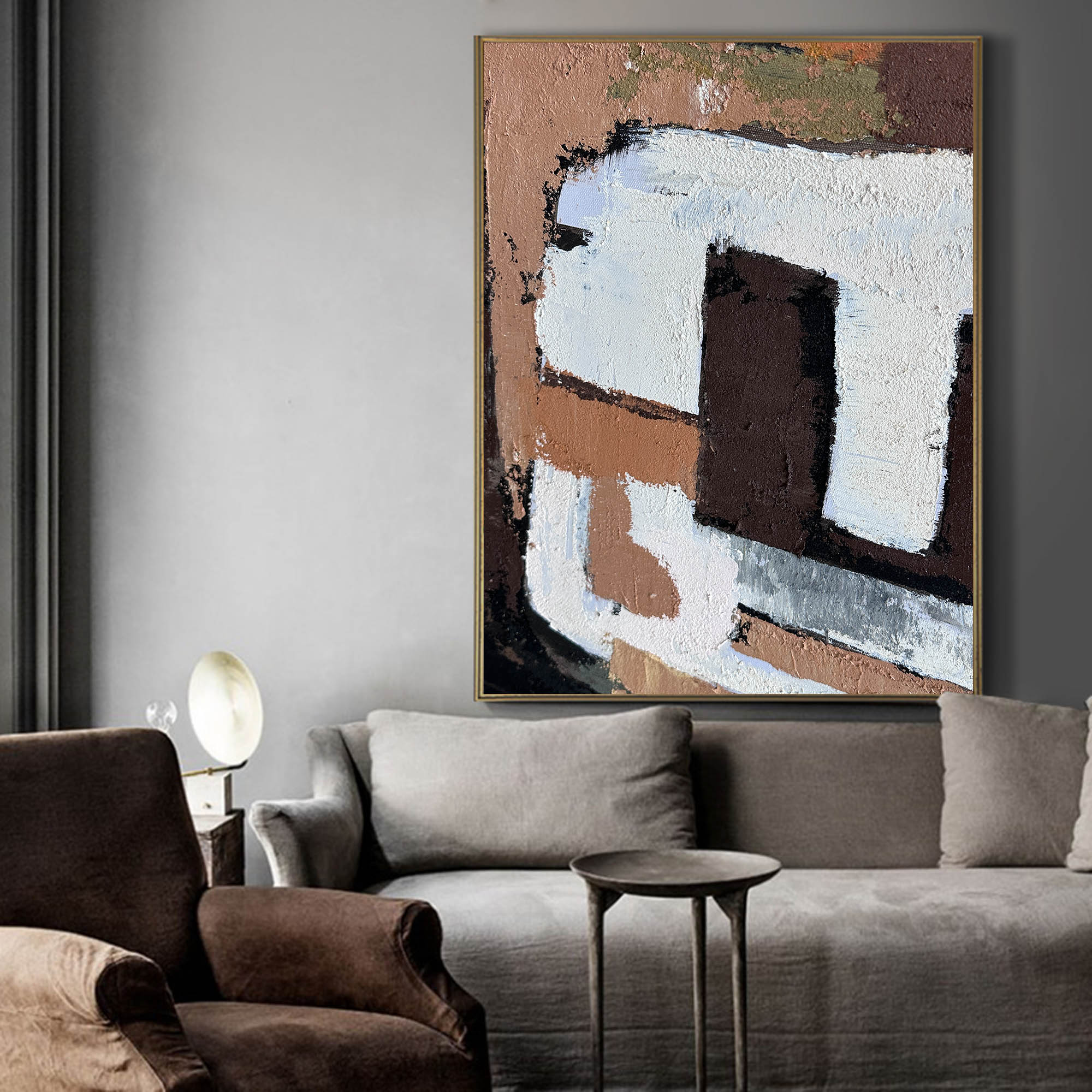 Textured Terracotta Abstract Oil Painting