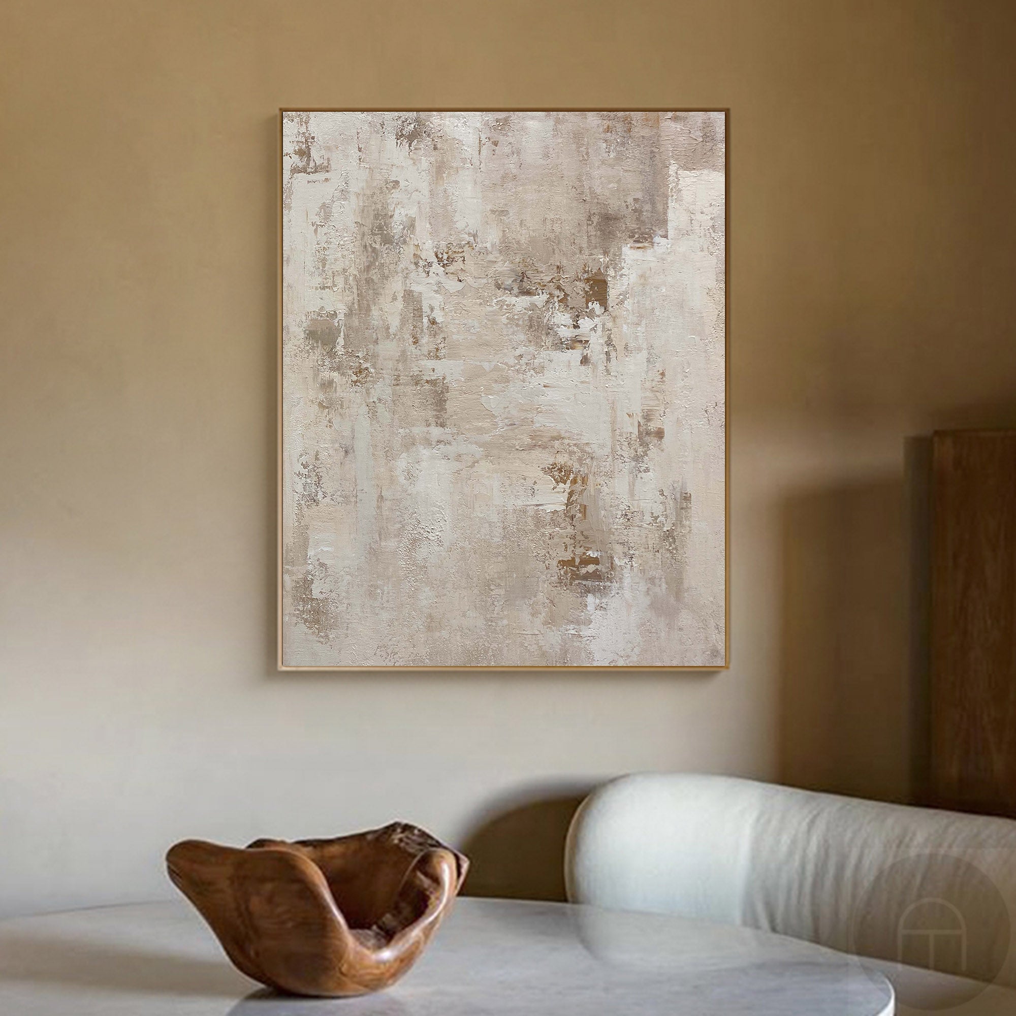 Beige Wabi Sabi Textured Canvas Wall Art