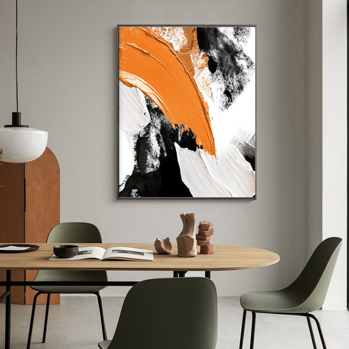 Yellow And Black Abstract Painting ABAV127 - Neutralighting