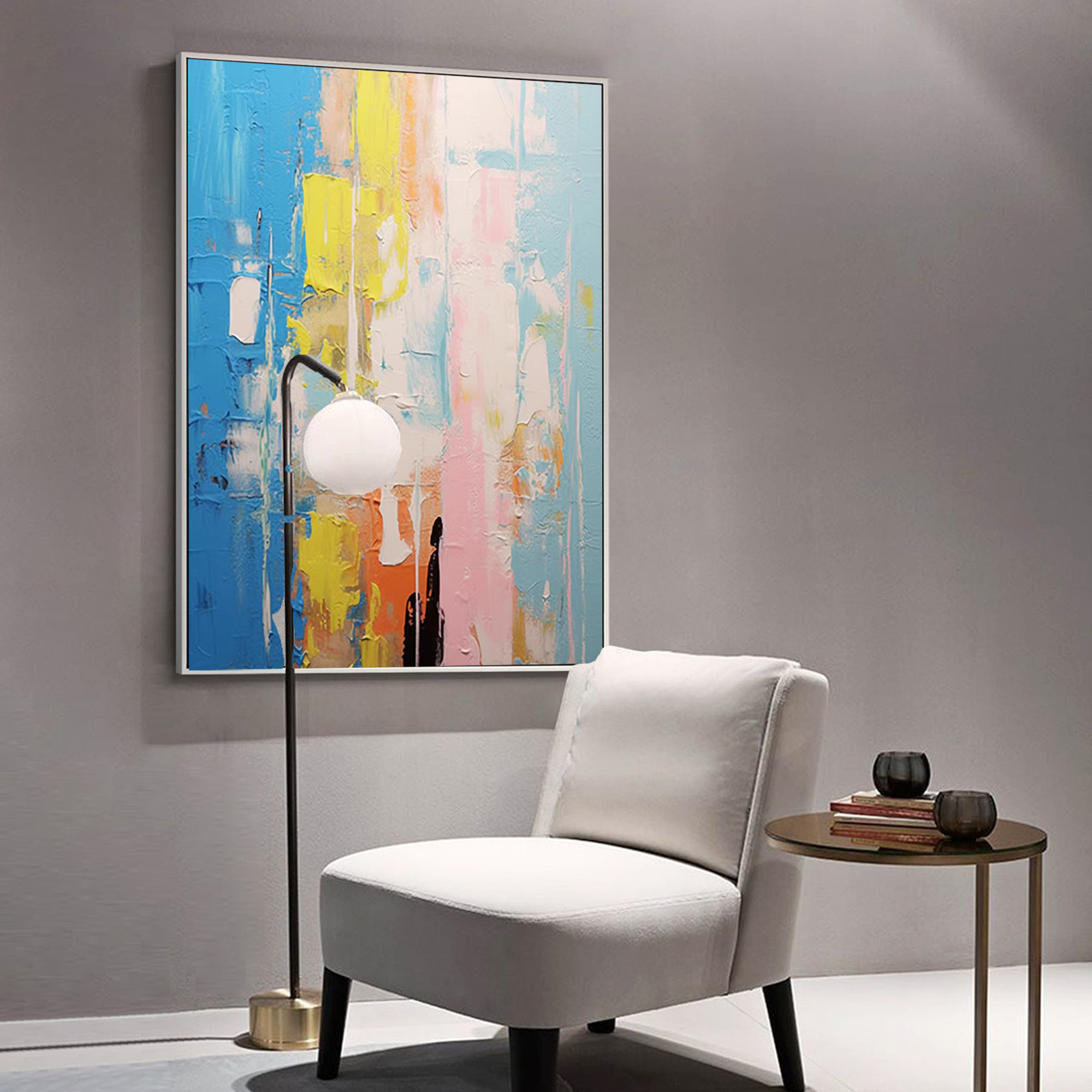 Abstract Canvas Art AB038 - Neutralighting