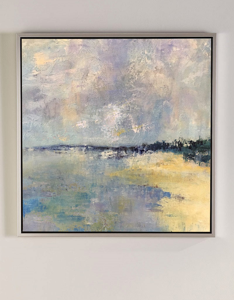 Soft Pastel Impressionist Seascape Muted Multi‑Layer Textured Artwork
