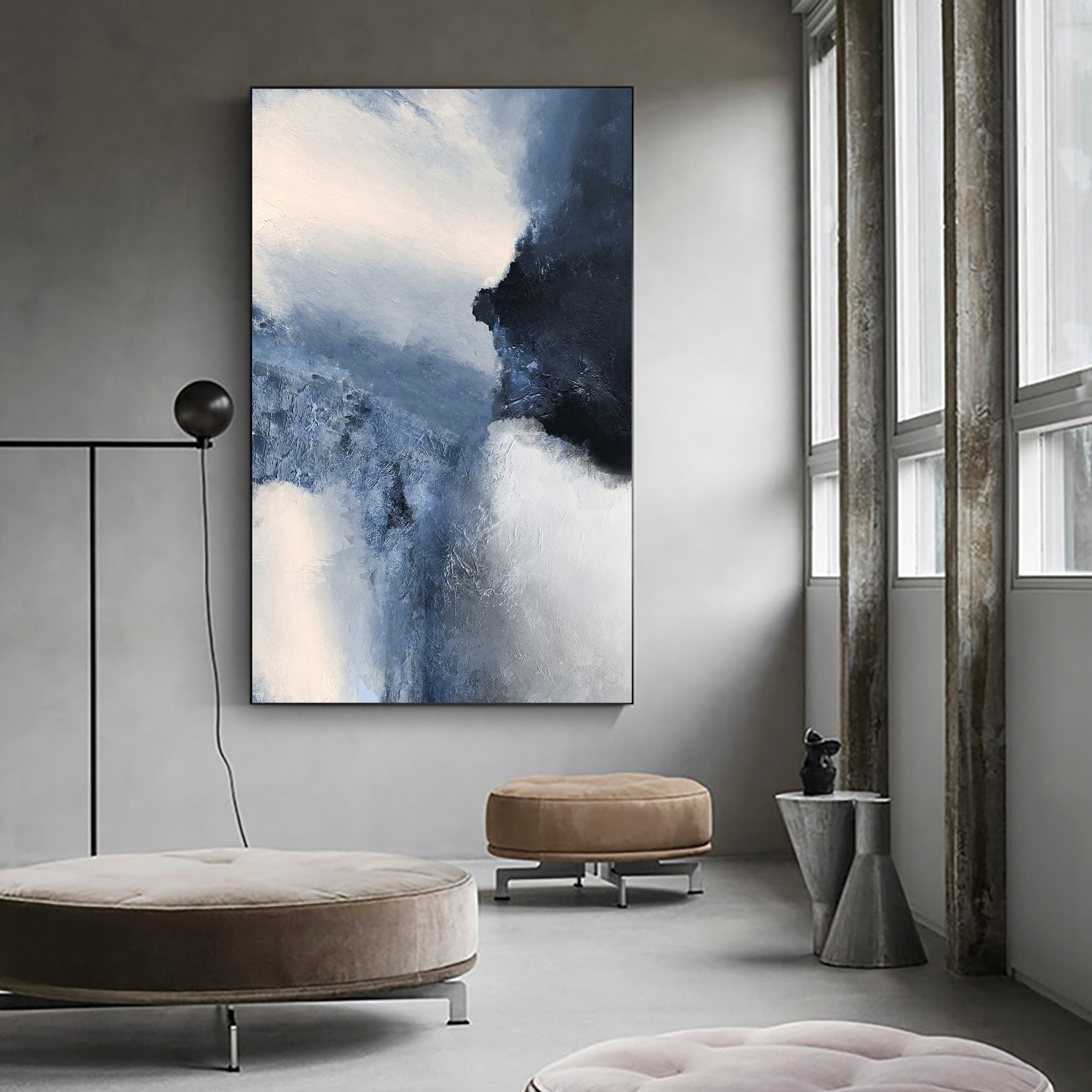 Blue White Abstract Painting ABAV22 - Neutralighting